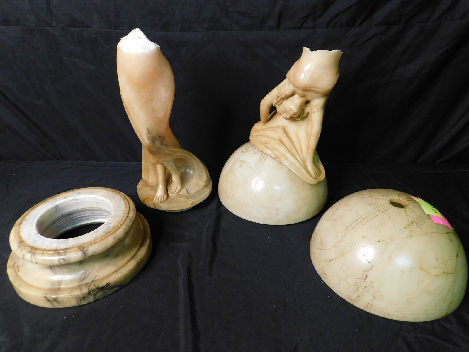 Carved Figural Alabaster Lamp - AS-IS (1 of 1)