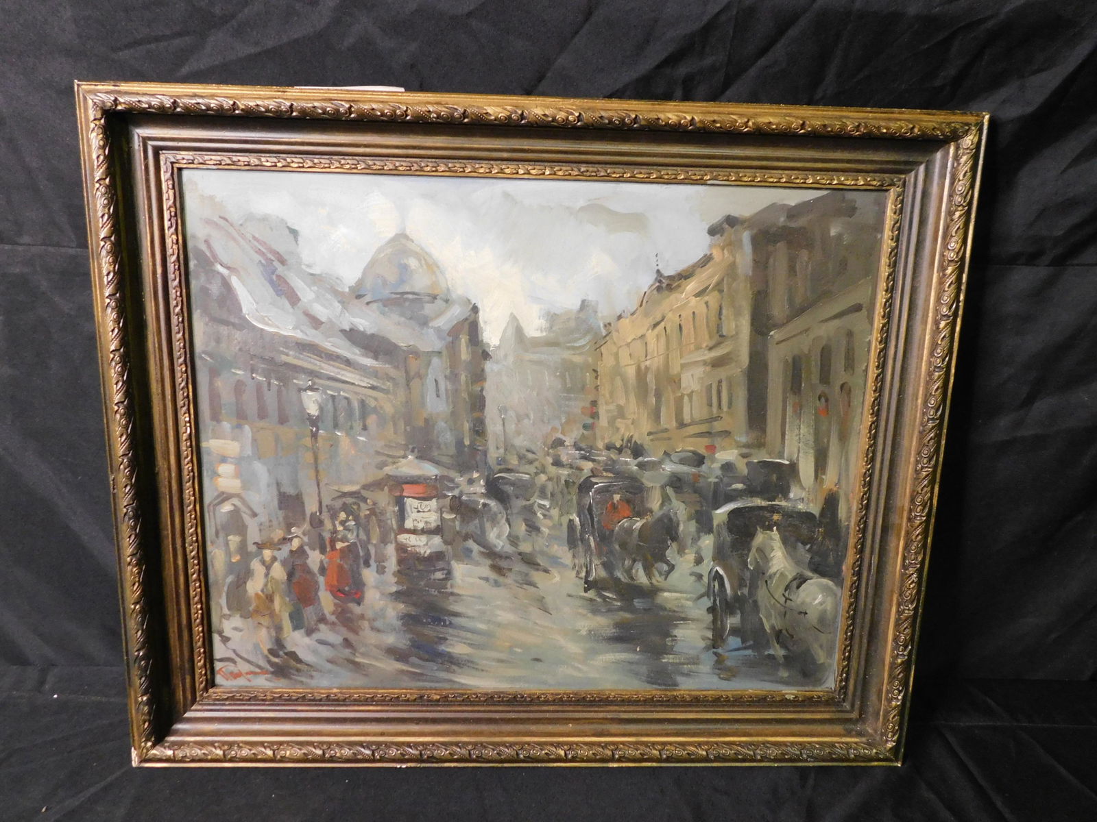 Oil on Canvas of Street Scene (1 of 2)