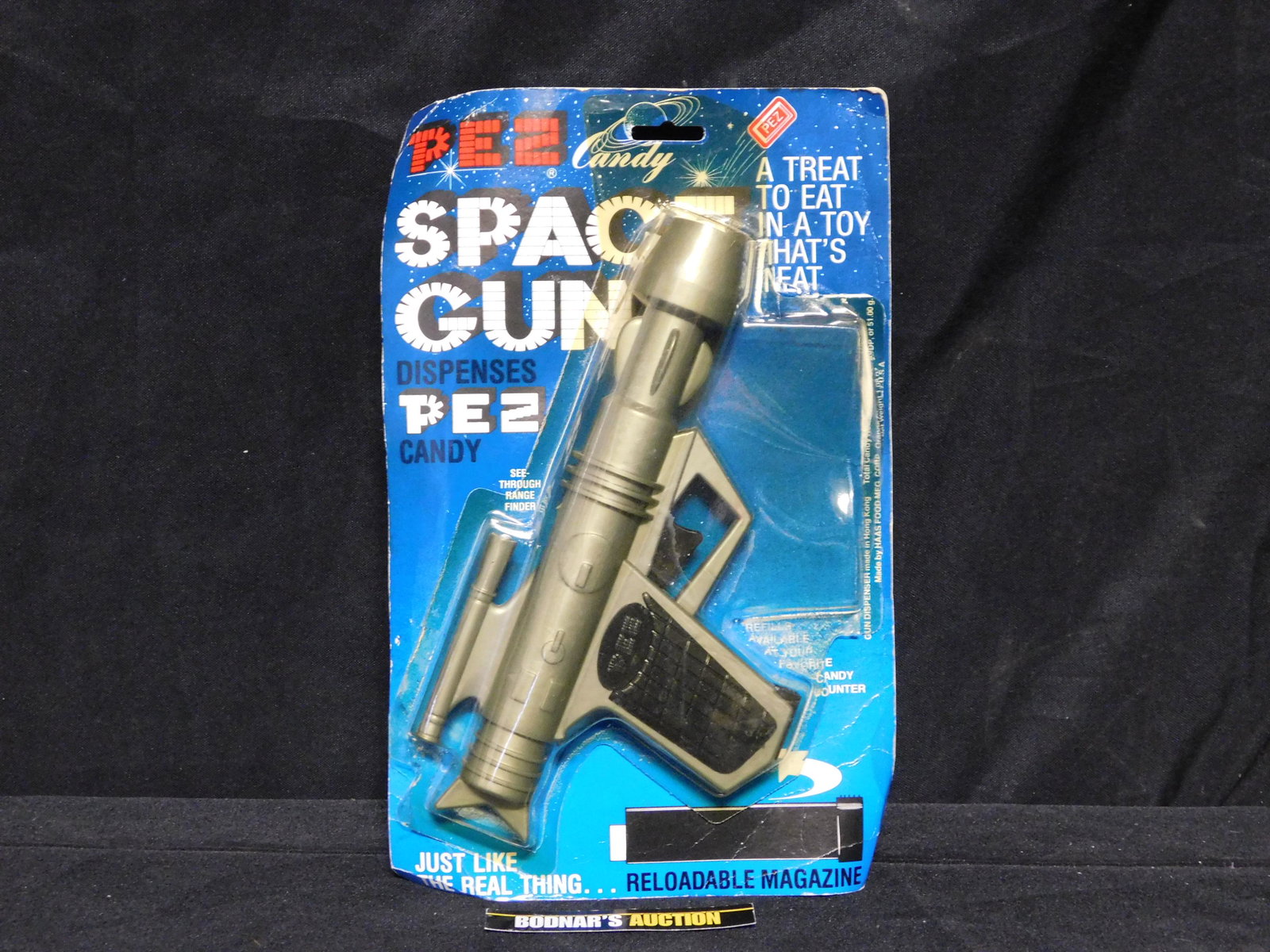 Vintage Silver Space Gun Pez in Package: Vintage Silver Space Gun Pez in Package. Missing Candy. You are bidding at a live sale, please read the terms and conditions. We are offering contact-less pick ups at our South Brunswick location by A