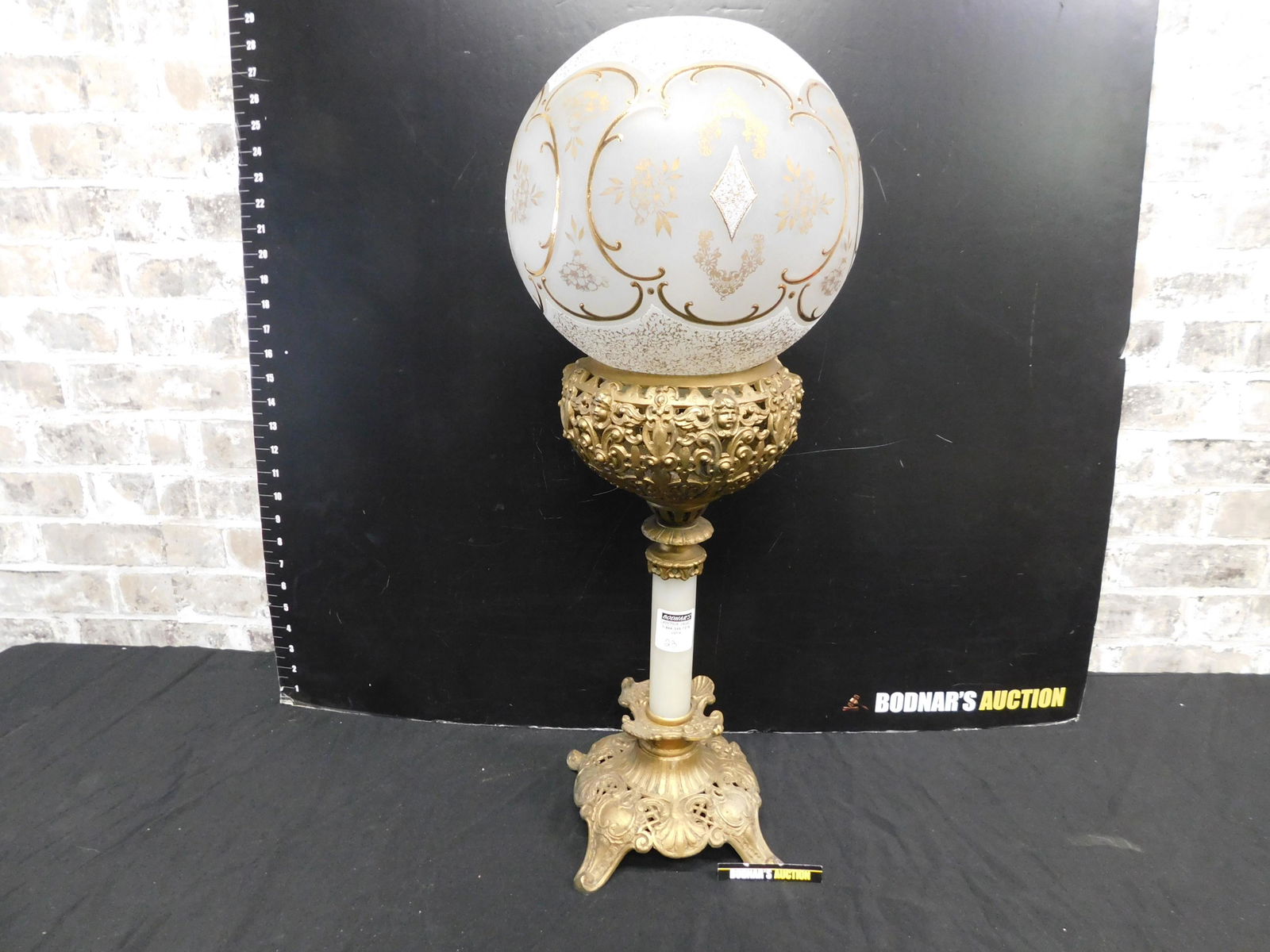 Vintage Cherub and Brass Tabletop Lamp (1 of 3)