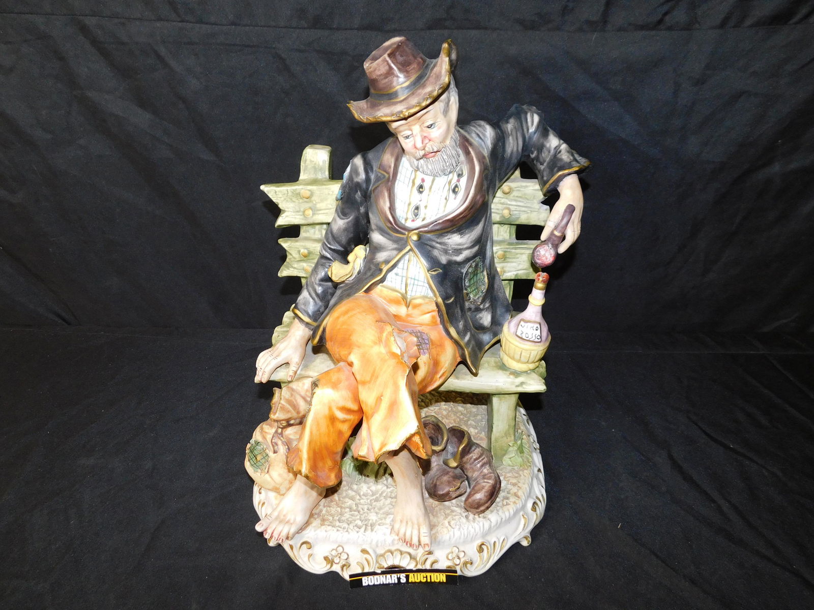 Capadomonte Statue of Man Holding a Pipe (1 of 4)