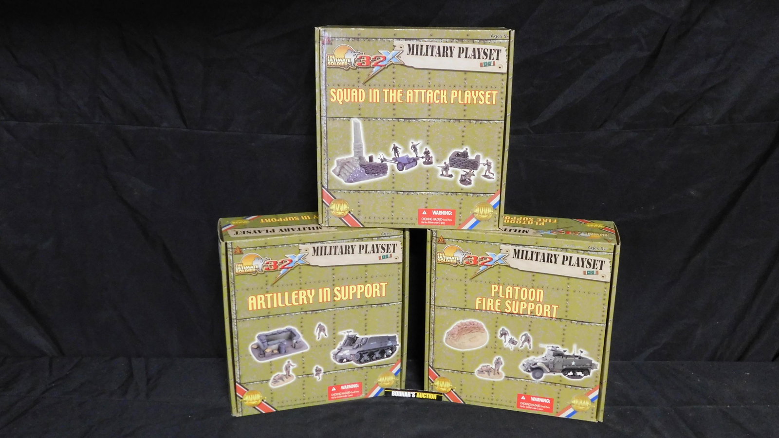 Ultimate Soldier Lot of 3 Military Playsets: The Ultimate Soldier Lot of 3 Military Playsets. Included in this lot are Artillery in Support, Platoon Fire Support, and Squad in the Attack Playset. We are offering contact-less pick ups at our Sout