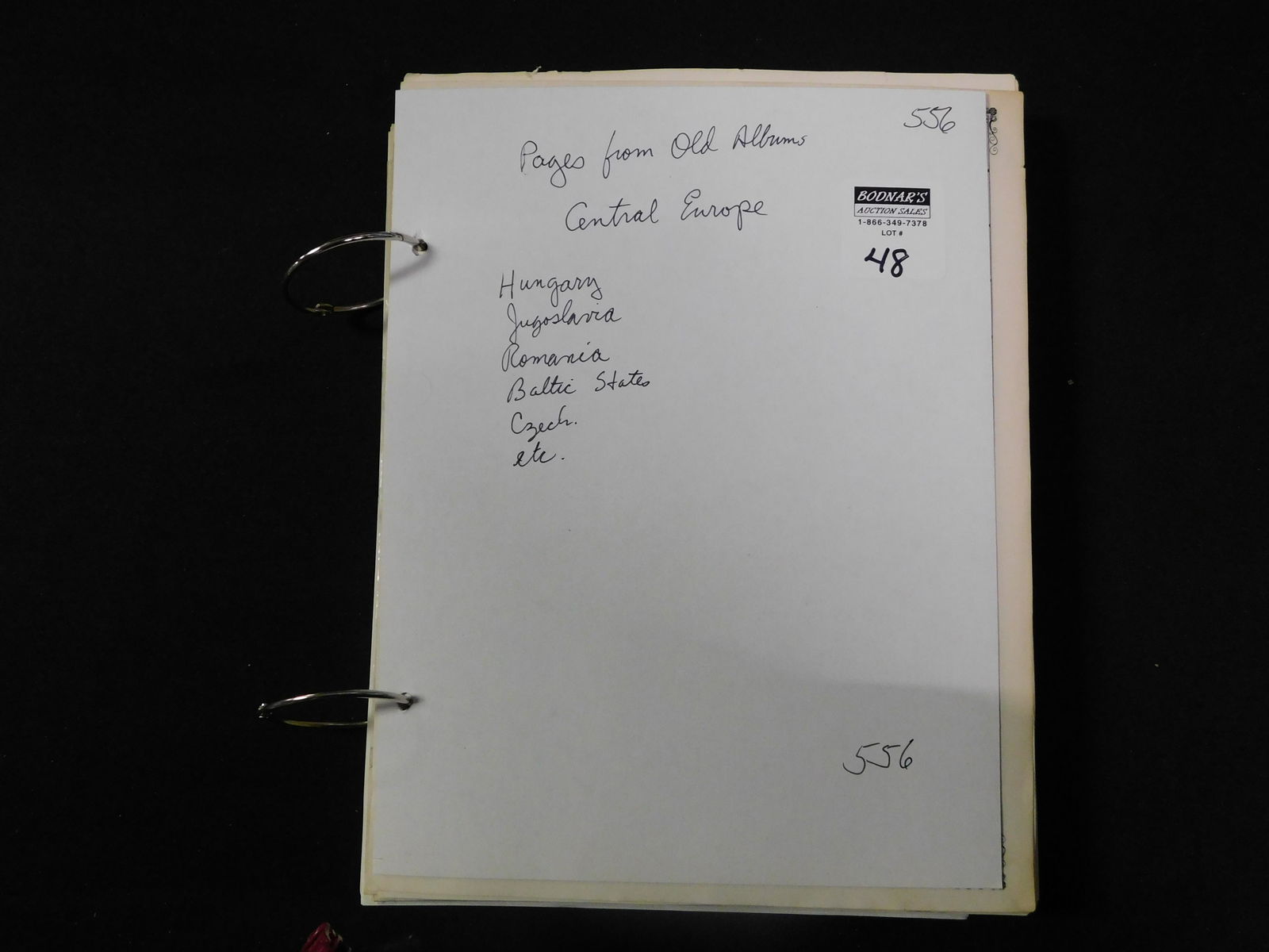 Stamp Pages from Albums - Central Europe: Group of stamp pages from old albums - Central Europe - Hungary, Yugoslavia, Romania, Baltic States, Czechoslovakia and more. This sale will be broadcast live on sale day with an auctioneer and caller