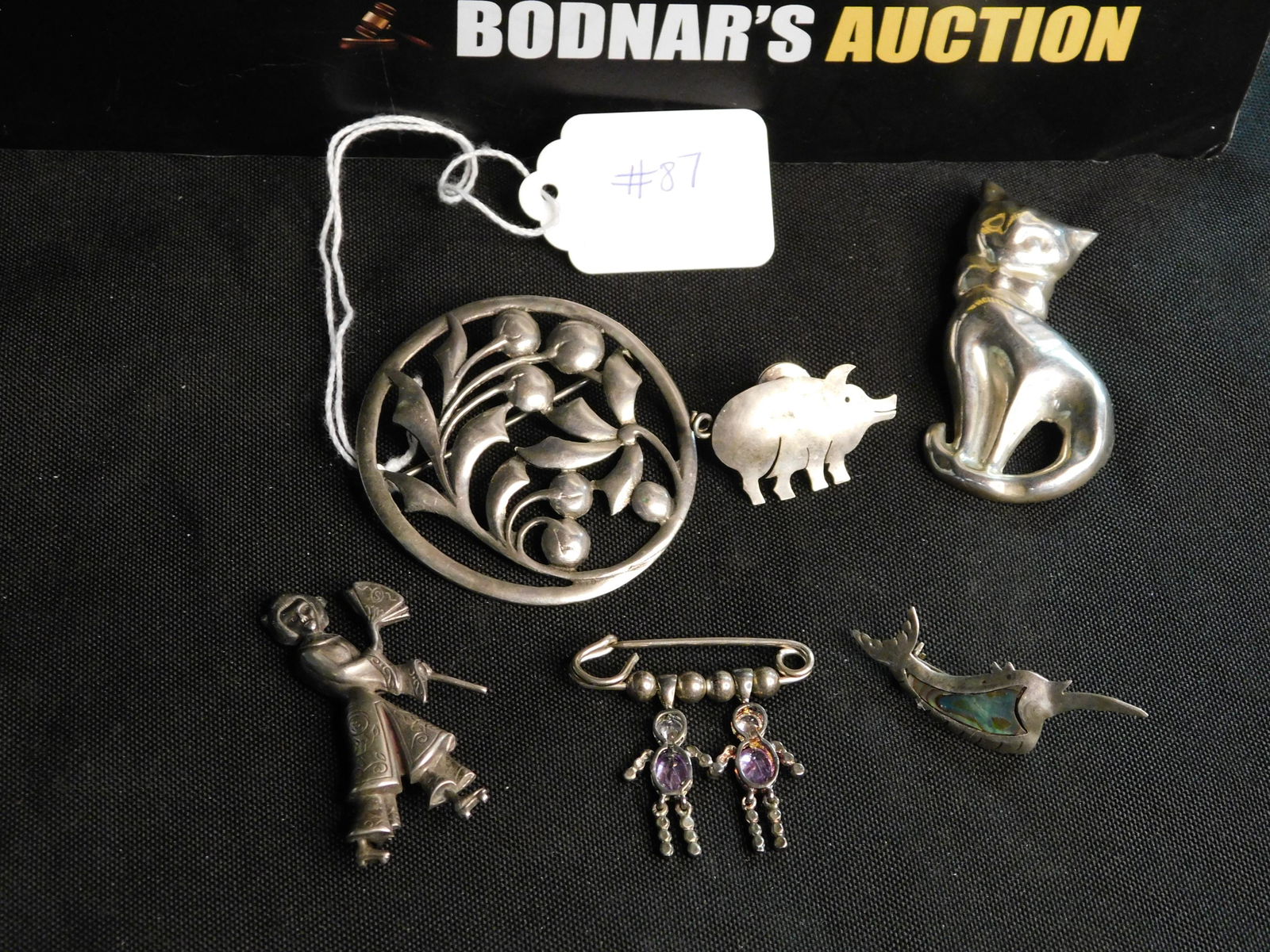 Lot of Sterling Silver Pins (1 of 5)