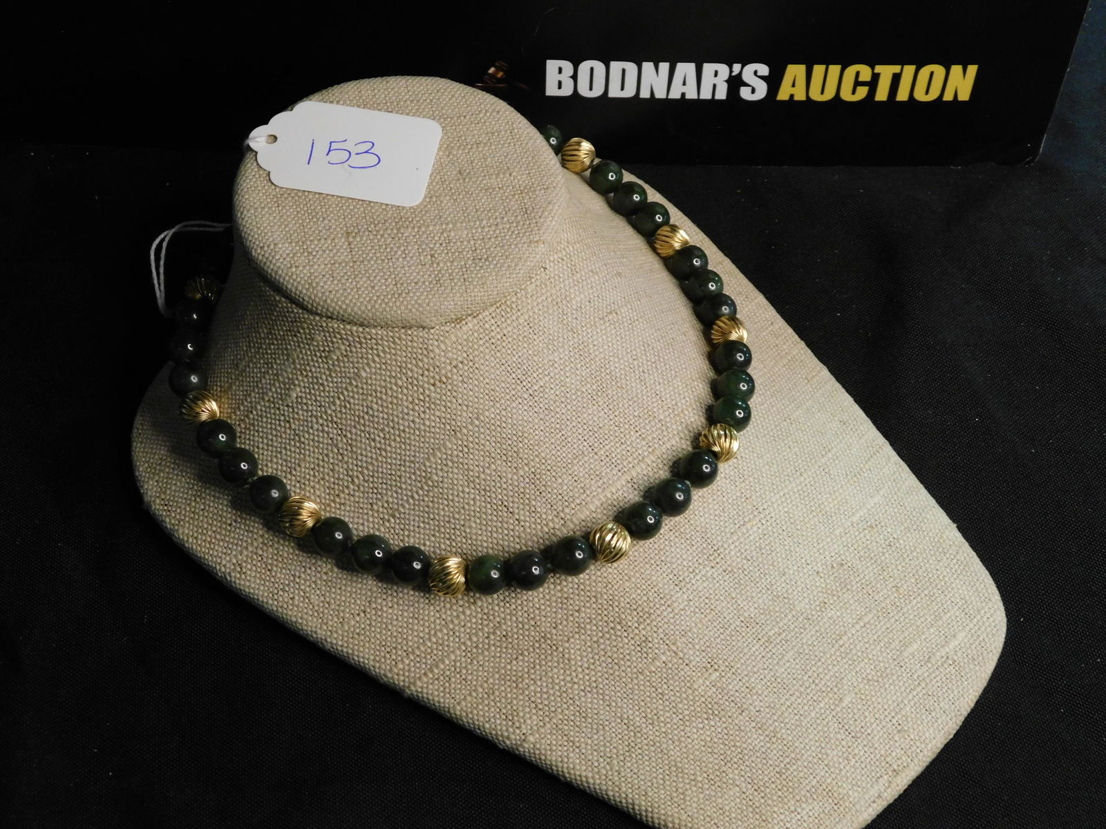 14K Green Stone Beaded Necklace (1 of 2)