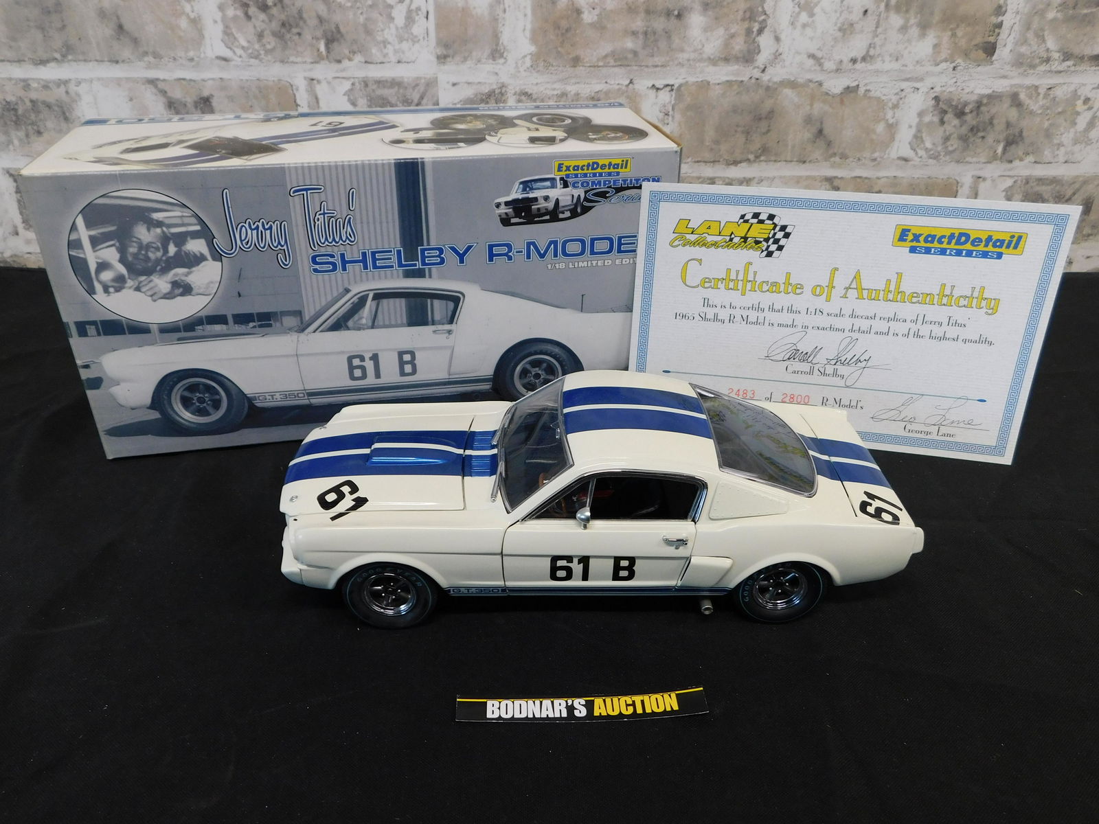 Jerry Titus Shelby R-Model - Exact Detail Replicas: Exact Detail Replicas - Competition Series -Jerry Titus R-Model - G.T. 350 - 1:18 Scale Limited Edition Die-Cast. You are bidding at a live sale, please read the terms and conditions. We are offering
