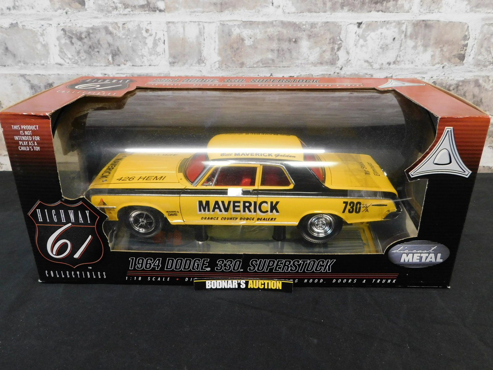 1964 Dodge 330 Superstock - Highway 61 Collectibles: Highway 61 1964 Dodge 330 Superstock - Maverick - 1:18 Scale Die-Cast. You are bidding at a live sale, please read the terms and conditions. We are offering contact-less pick ups at our South Brunswic