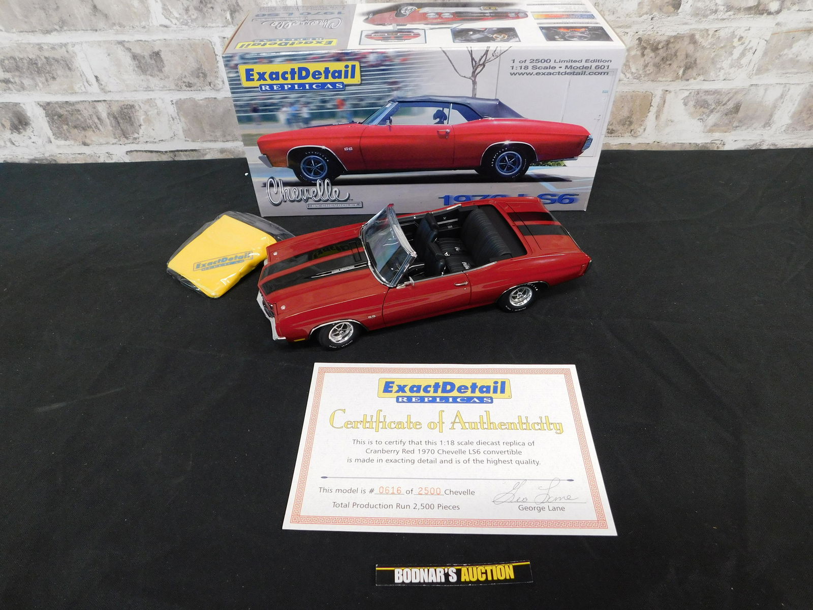 Exact Detail Replicas Chevelle 1970 LS6: Exact Detail Replicas Chevelle 1970 LS6 1:18 Scale Die-Cast. Limited to 2500. You are bidding at a live sale, please read the terms and conditions. We are offering contact-less pick ups at our South B