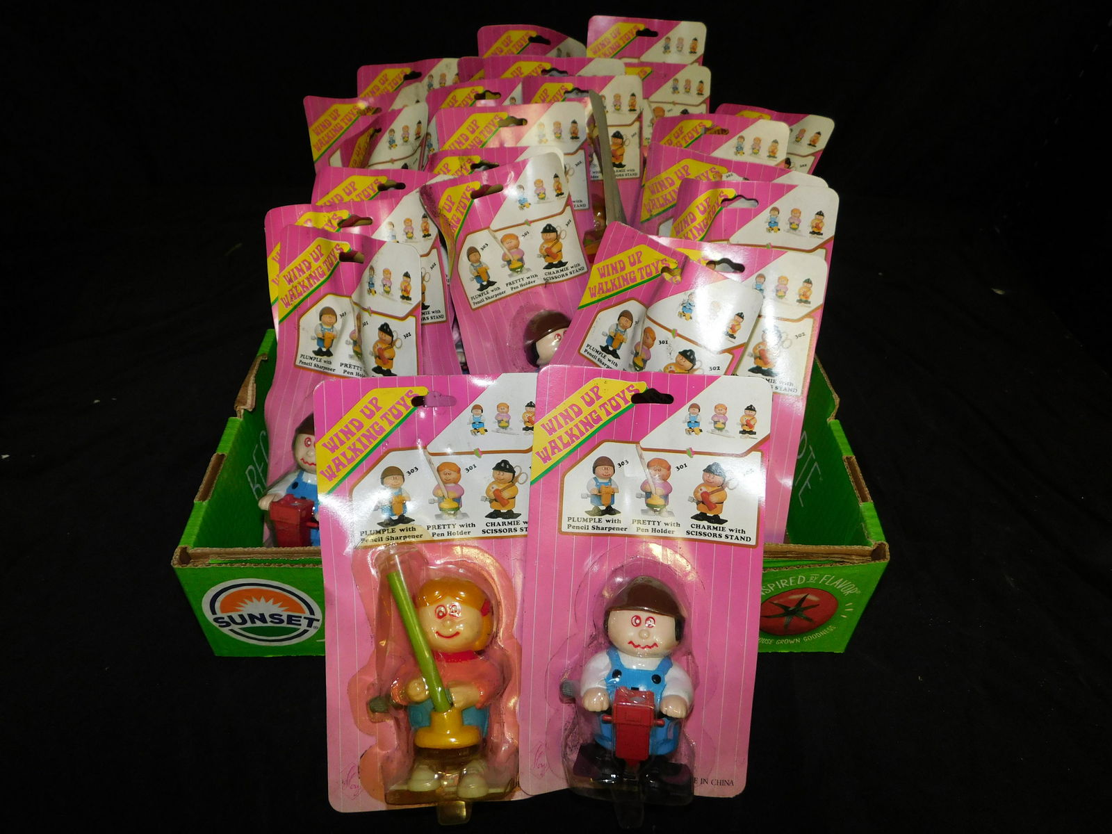 Group Lot of Wind Up Walking Toys: Group Lot of Wind Up Walking Toys. Approx. 24 Pieces. Vintage Barn Find. New Old Stock. This sale will be broadcast live on sale day with an auctioneer and caller calling full descriptions of each lot