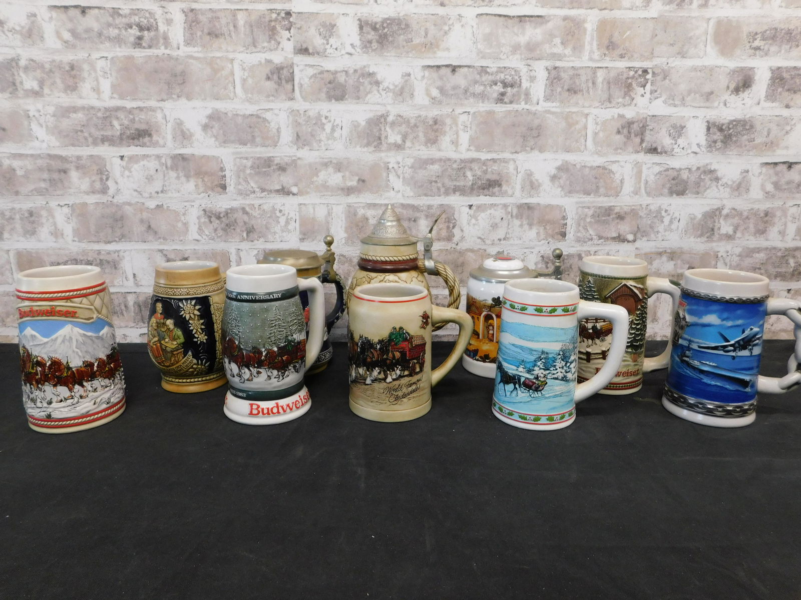 Box Lot of Beer Steins and Mugs including Budweiser (1 of 4)
