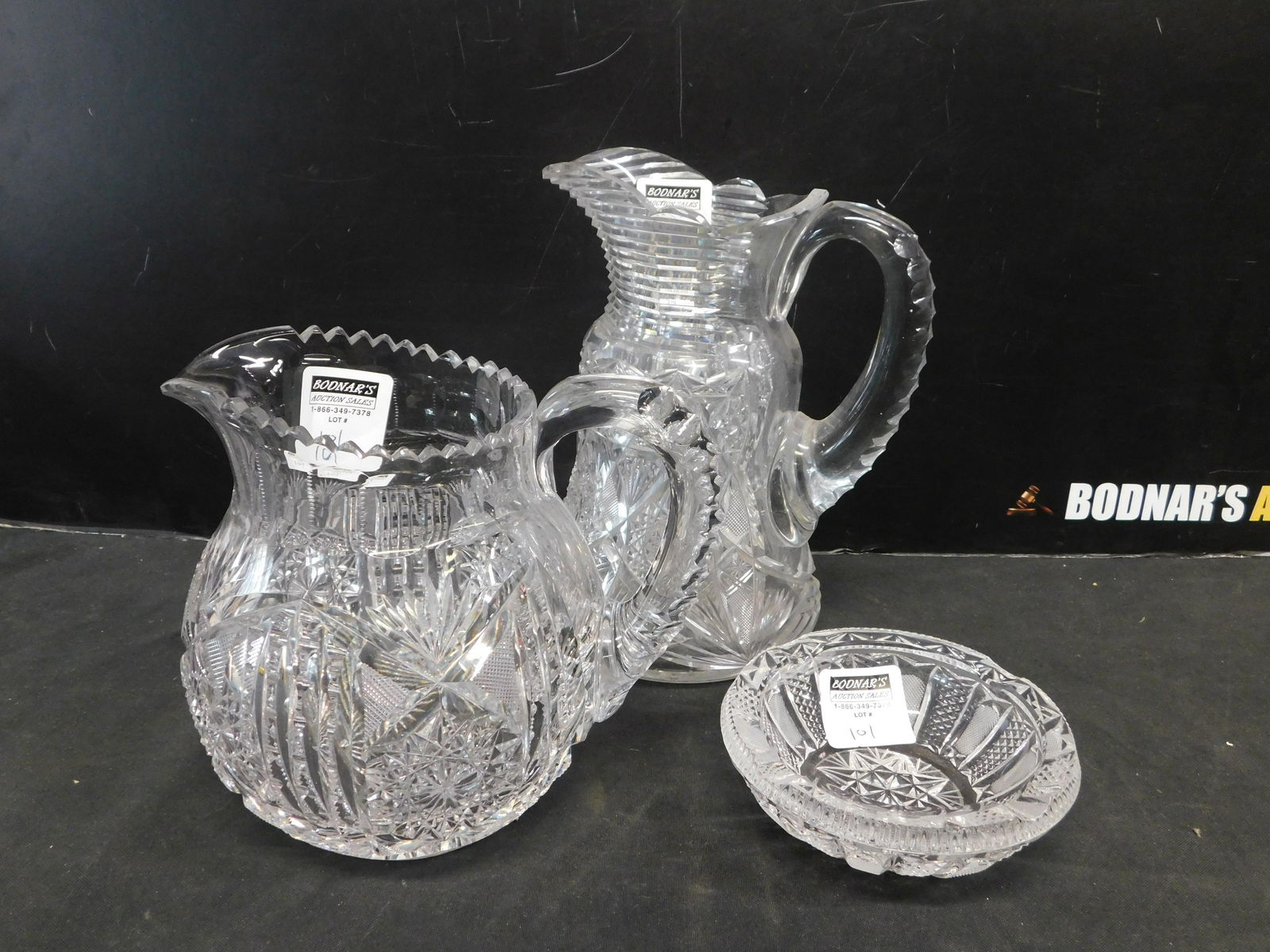 Lot of 3 Pieces of Cut Glass (1 of 5)