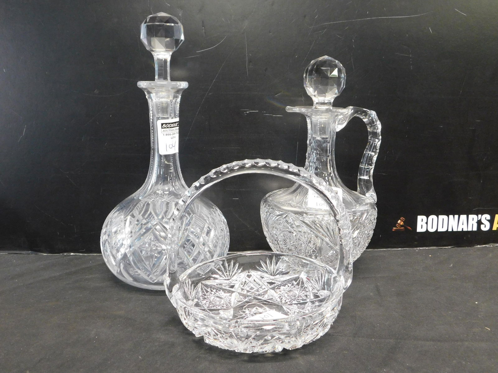 Lot of 3 Pieces of Cut Glass (1 of 4)