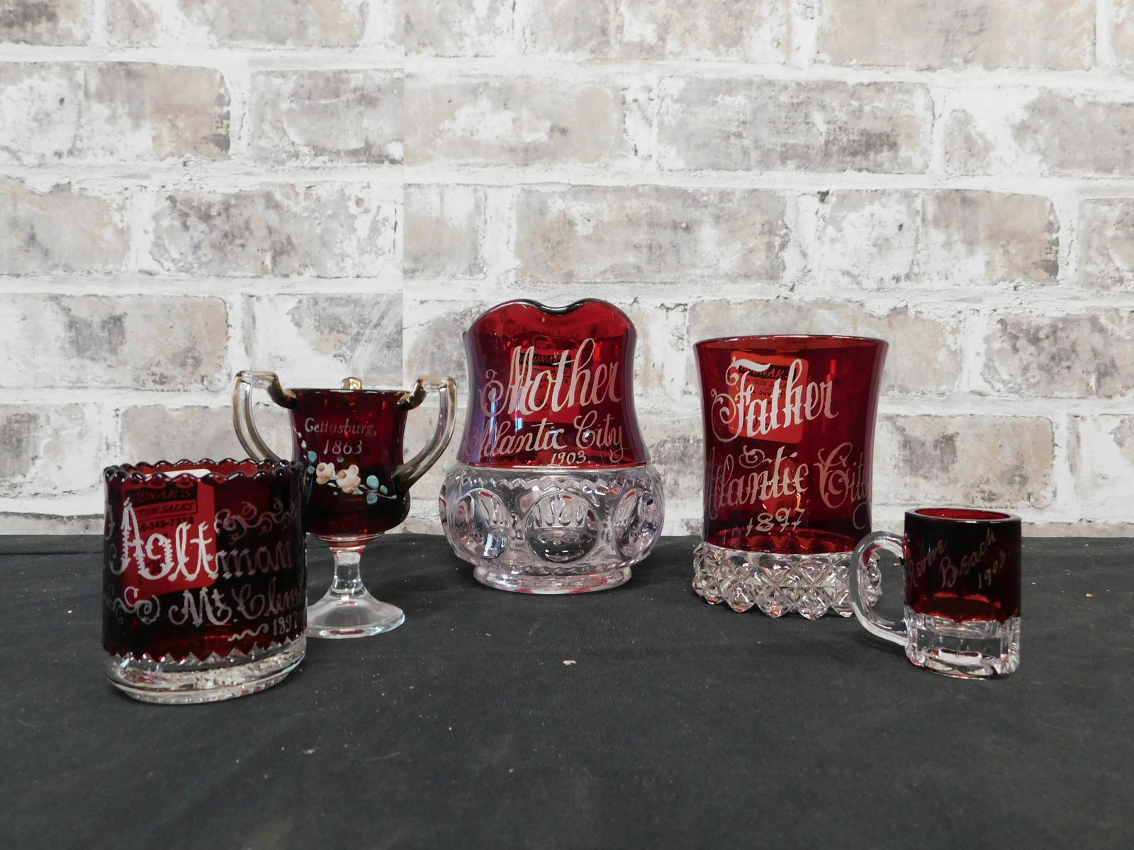 Lot of 5 Flash Ruby Souvenir Pieces (1 of 4)