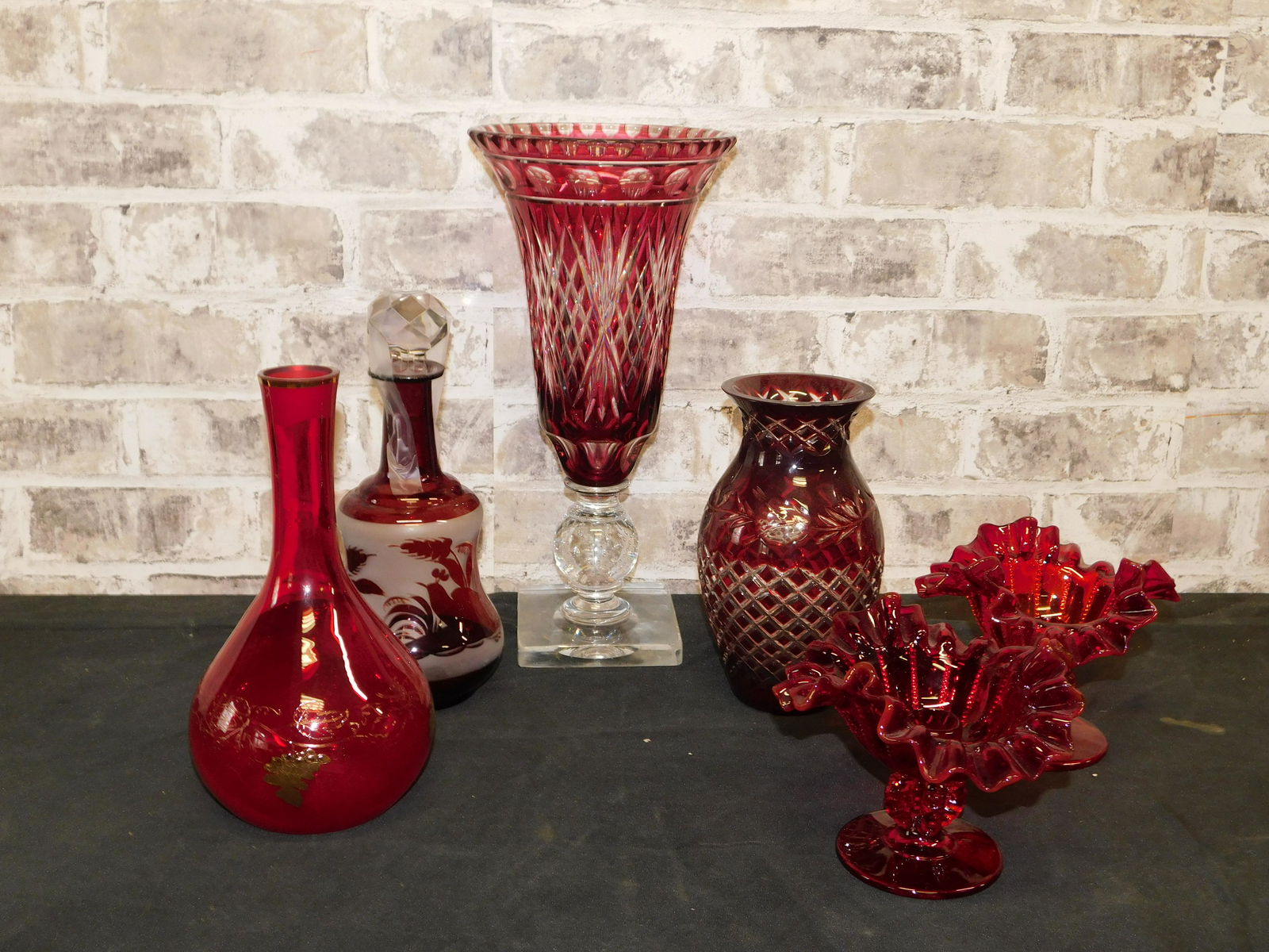 Group Lot of Ruby Cut to Clear, Flash Ruby, and Red (1 of 8)