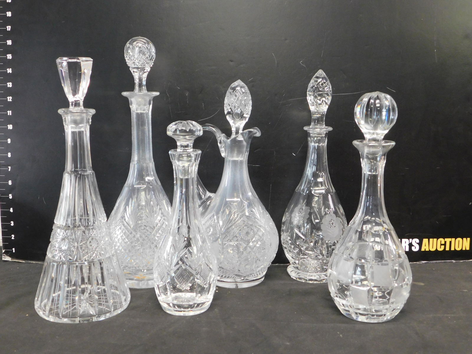 Lot of 6 Cut Glass Decanters (1 of 7)