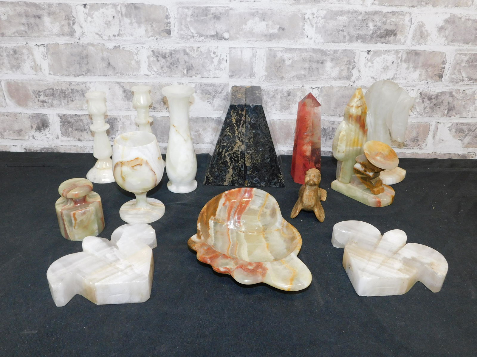 Large Lot of Carved Stone/Alabaster Figurines and More (1 of 7)