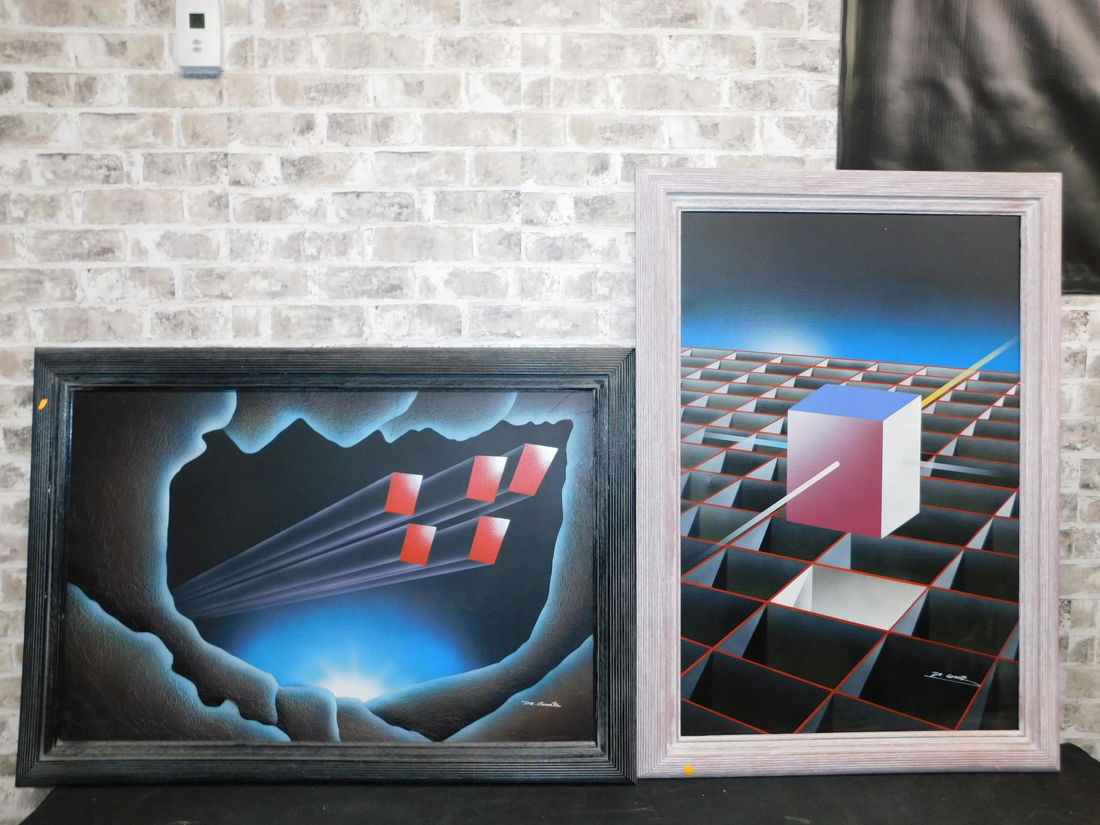 Lot of 2 De Grootz Mid Century Modern Framed Prints on (1 of 5)