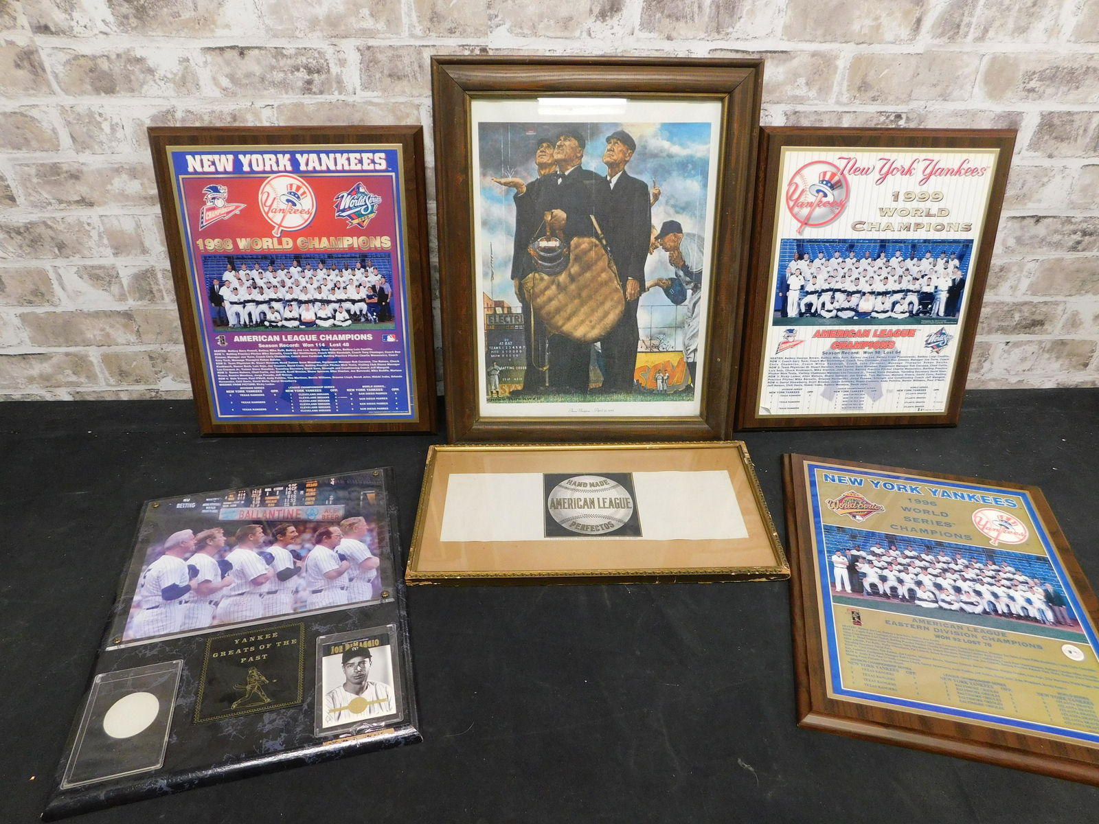 Lot of 6 Baseball Related Prints and Plaques including (1 of 7)