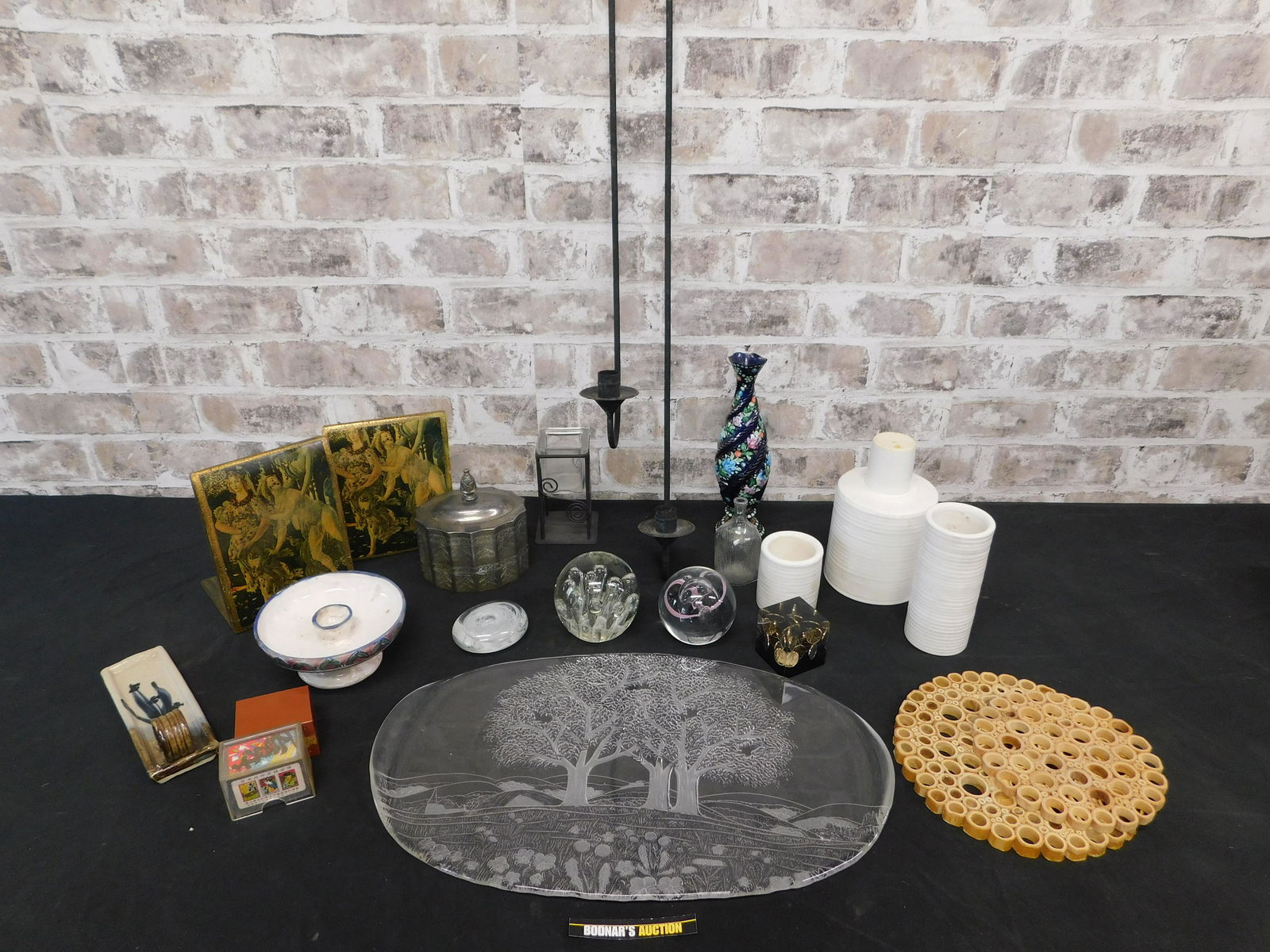 Grouping of Items including Glass Paperweights (1 of 4)