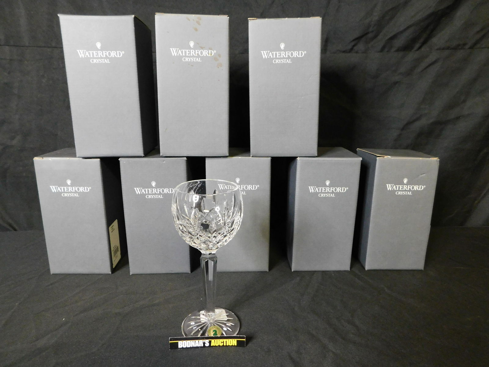 Set of 8 Waterford Lismore Hock Glass Stems in Boxes (1 of 5)