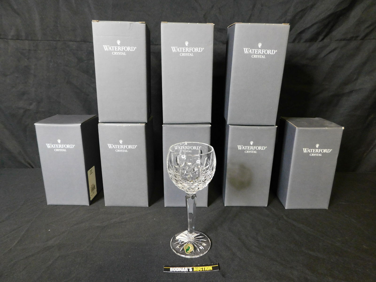 Set of 8 Waterford Lismore Hock Glass Stems in Boxes (1 of 3)
