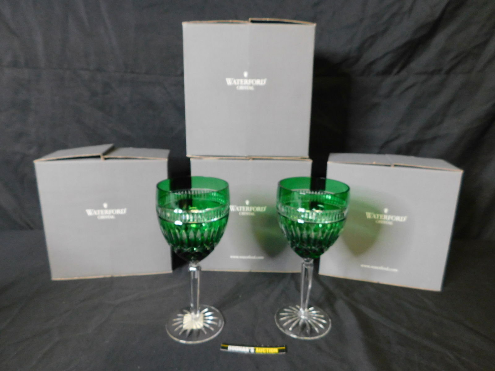 Set of 8 Waterford Language of Jewels Emerald Goblets (1 of 5)
