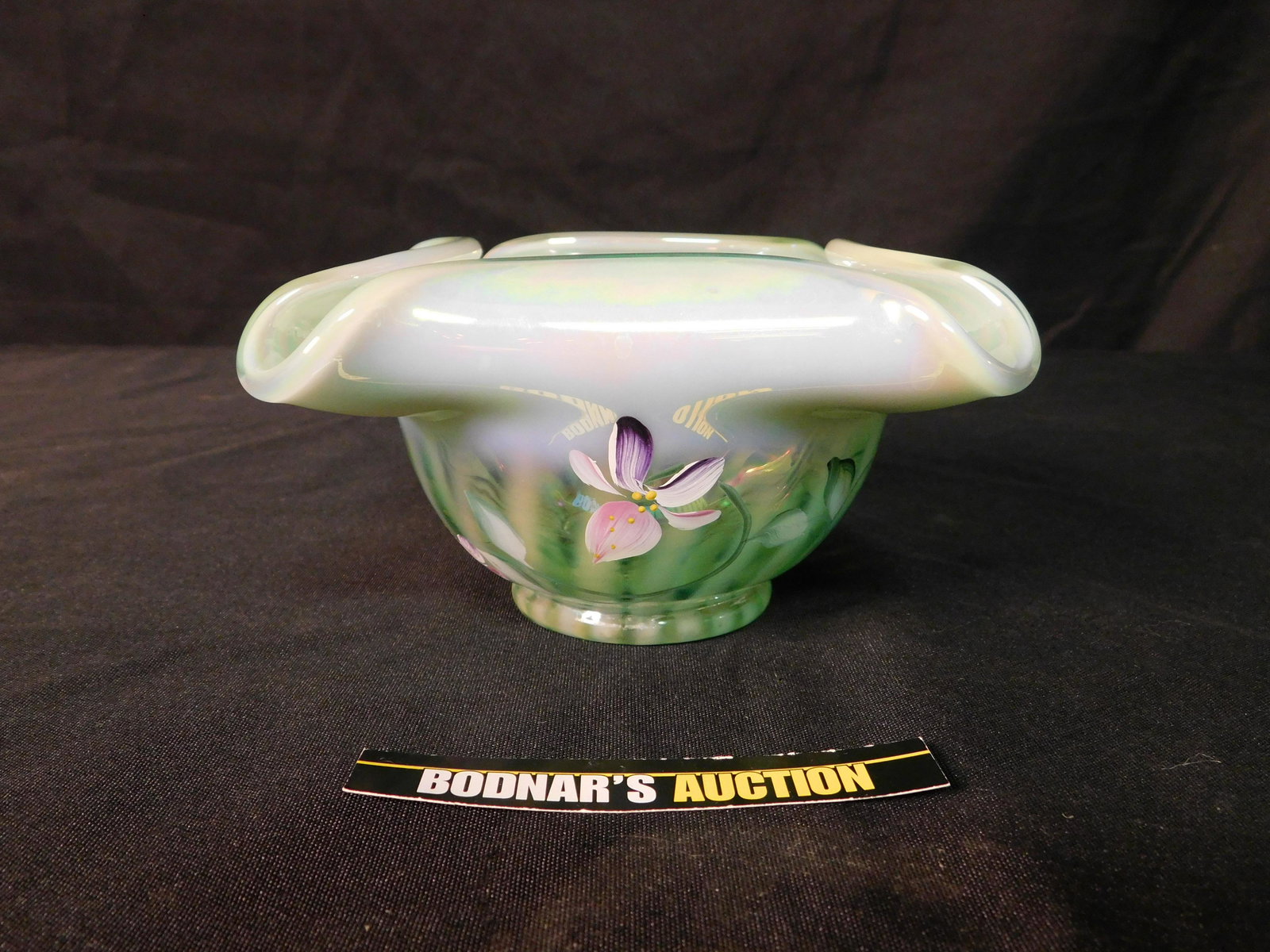 Fenton Signed Curled Edge Candy Bowl (1 of 4)