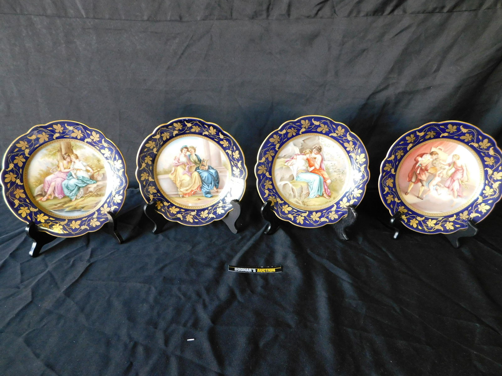 Set of 4 Royal Vienna Plates (1 of 8)