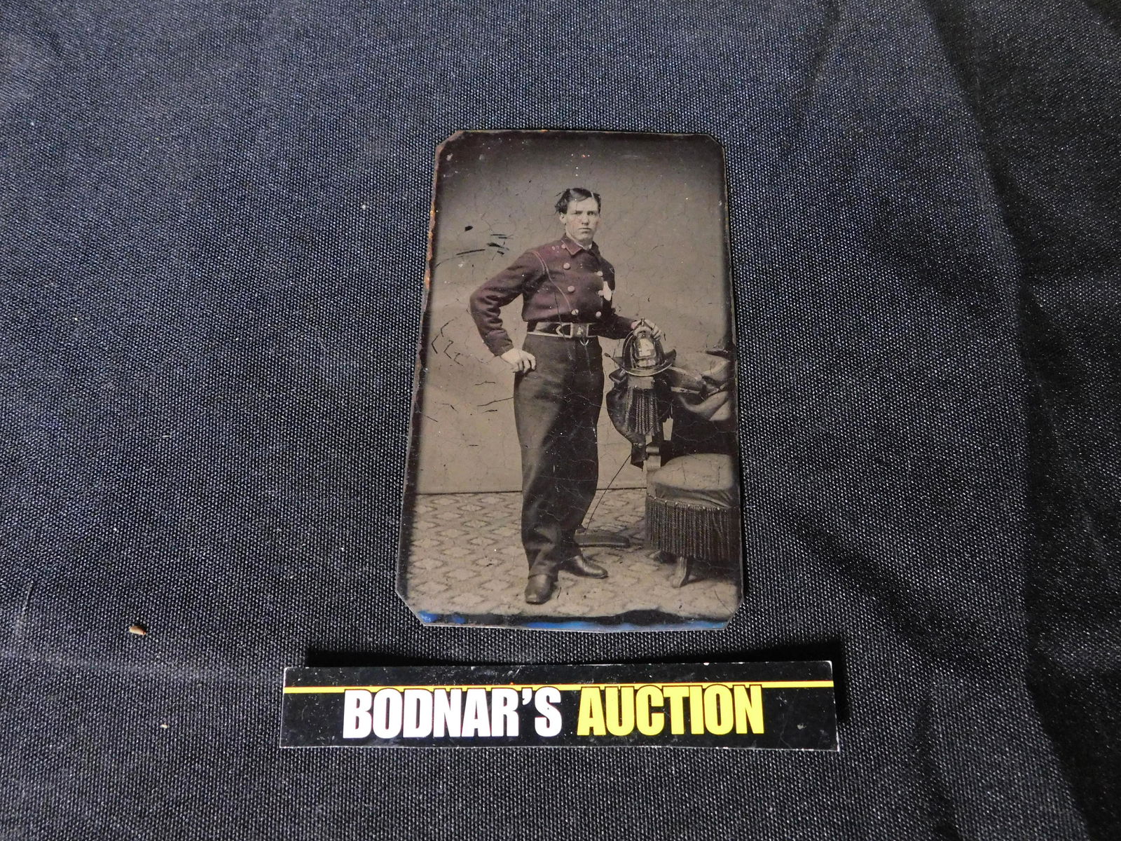 Tintype Photo of a Fireman in Uniform (1 of 3)