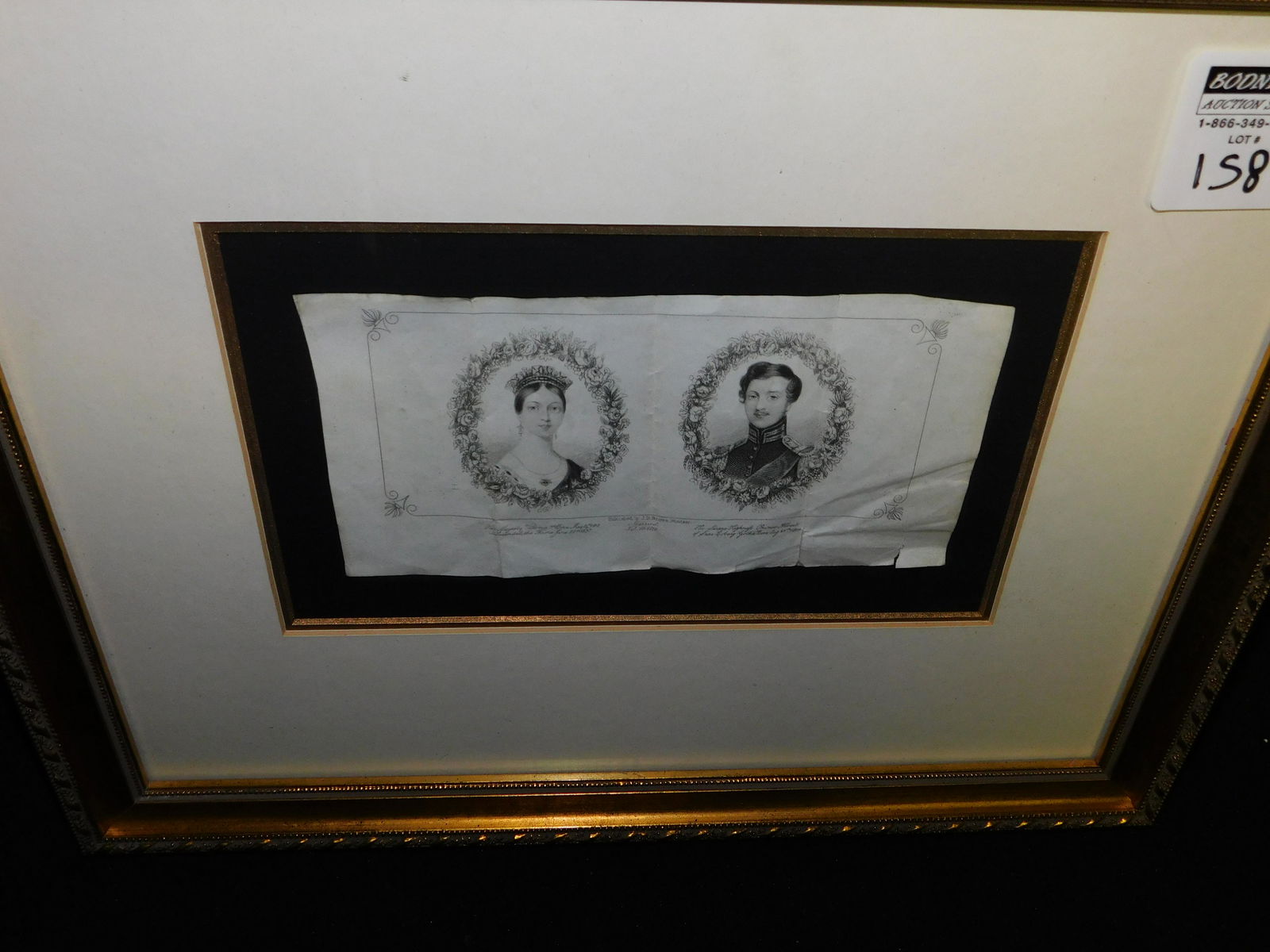 Early Print on Paper of Marriage Announcement of Queen (1 of 3)