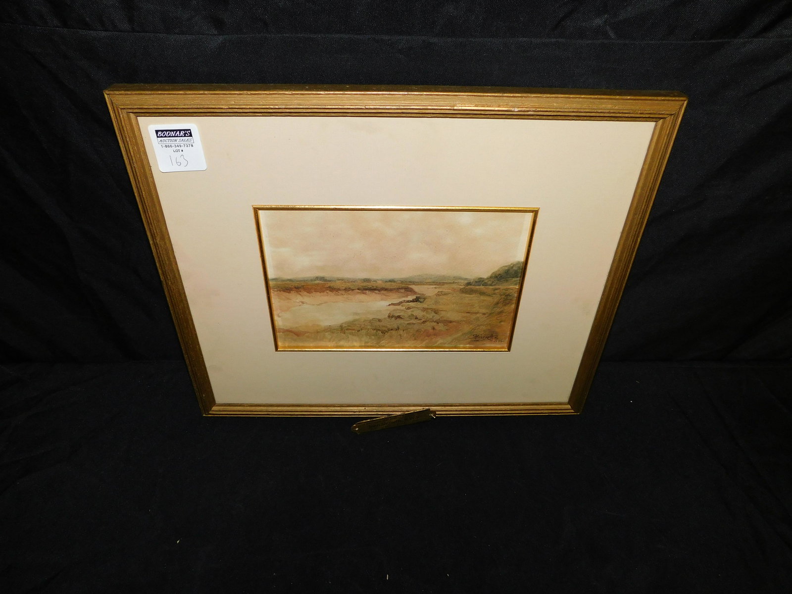 Framed Watercolor Impressionist Painting: Framed Watercolor Impressionist Painting. Signed Lower Left John Shirreffs - 1934. Plaque on front states a Riverscape near Benfleet Scotland - 1934. John Shirreffs R.W.S exhibited 1890-1937 - British