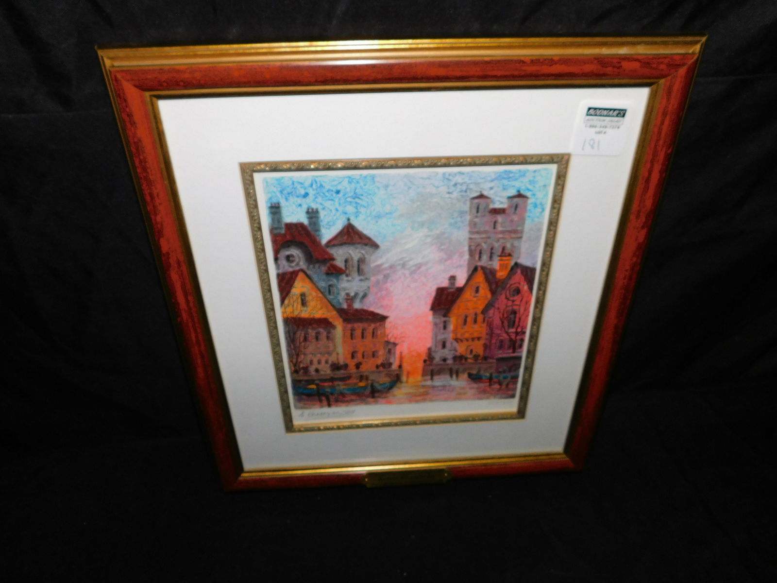 Lithograph of Venetian Scene (1 of 4)