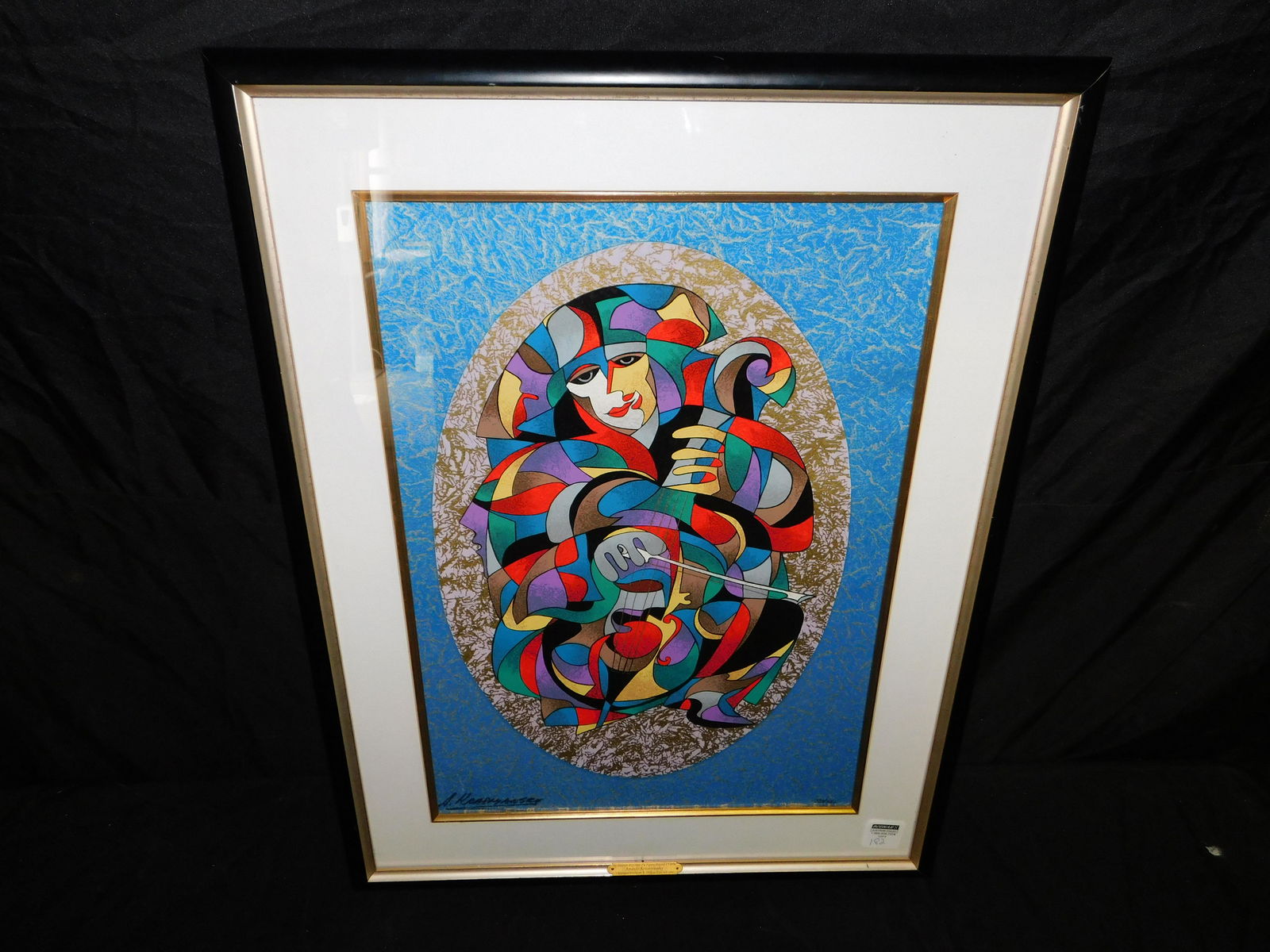 Abstract Serigraph of Figure Playing Violin (1 of 4)