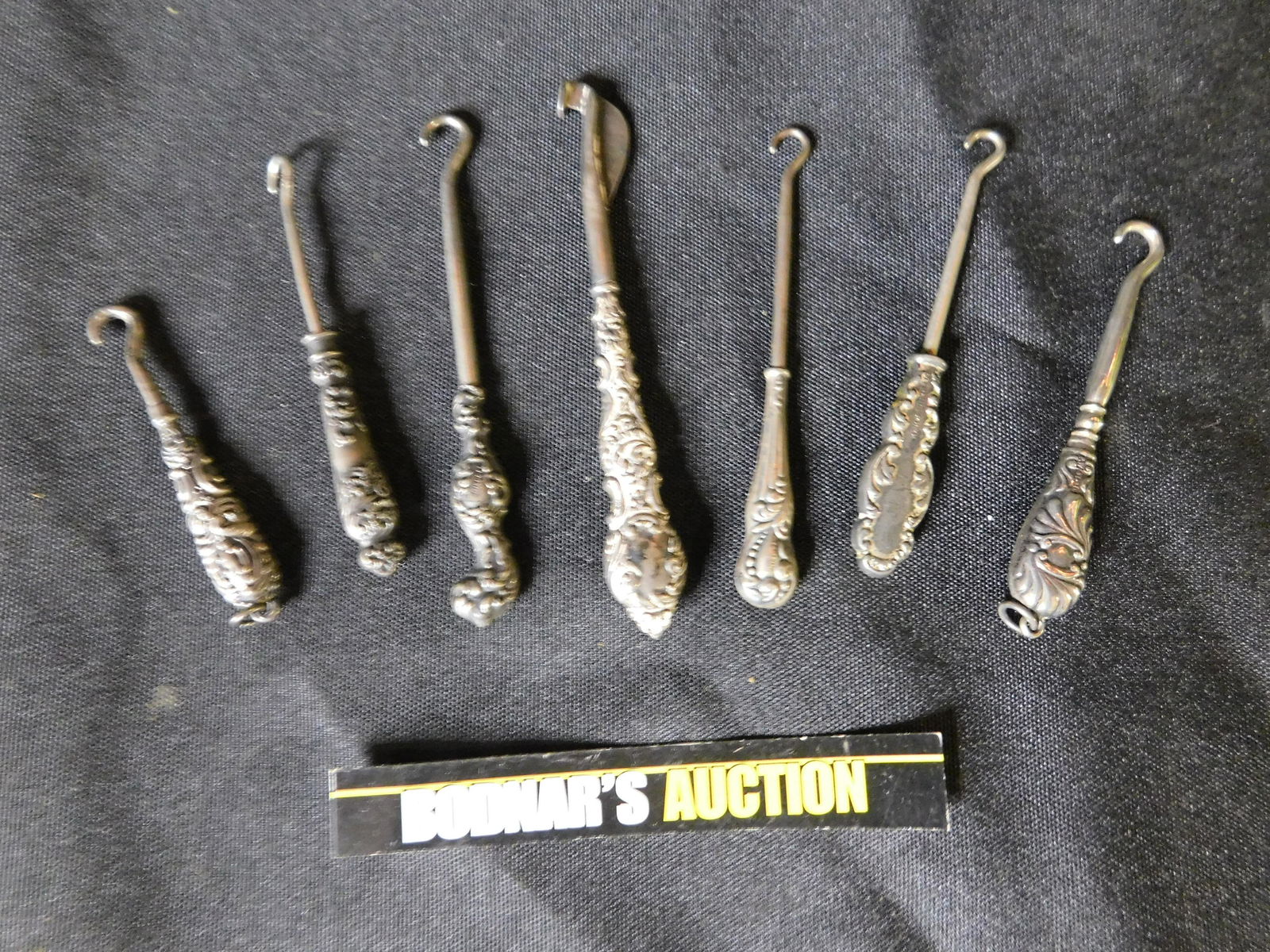 Lot of 7 Sterling Silver Victorian Sewing Hooks (1 of 4)