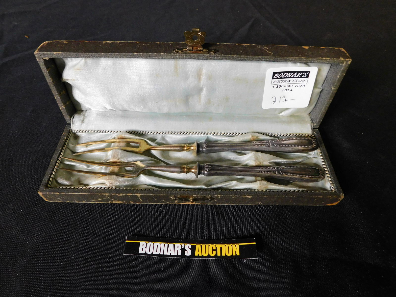 Lot of 2 800 Silver Handled Serving Prongs/Forks (1 of 6)