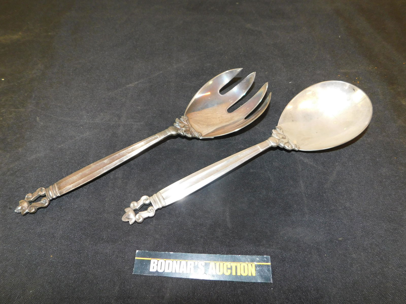 Lot of 2 Sterling Silver Georg Jensen Serving Fork and (1 of 5)