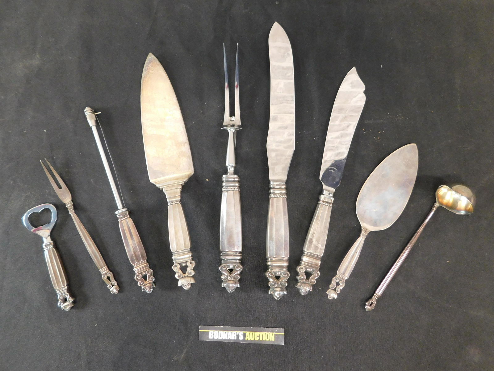 Lot of 9 Sterling Silver Georg Jensen Serving Pieces (1 of 10)