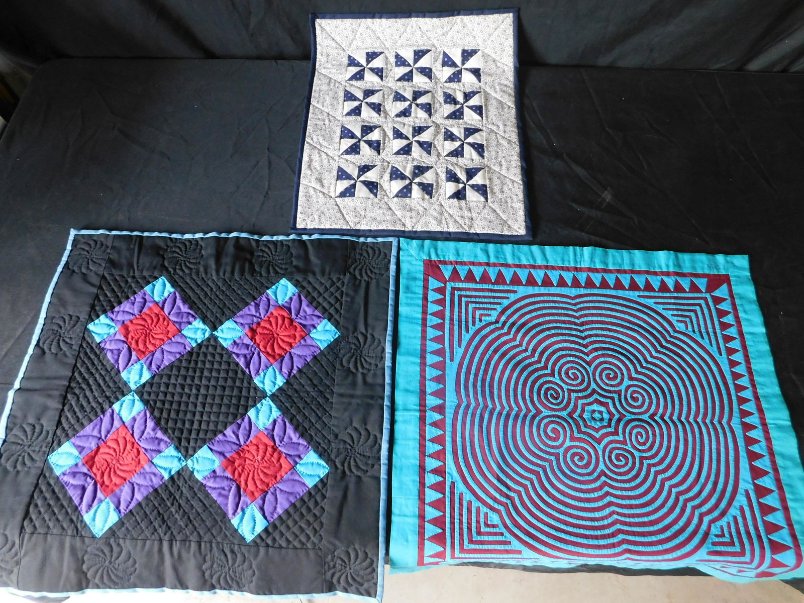 Group of 3 Small Quilts including Amish, Pinwheel, and (1 of 11)