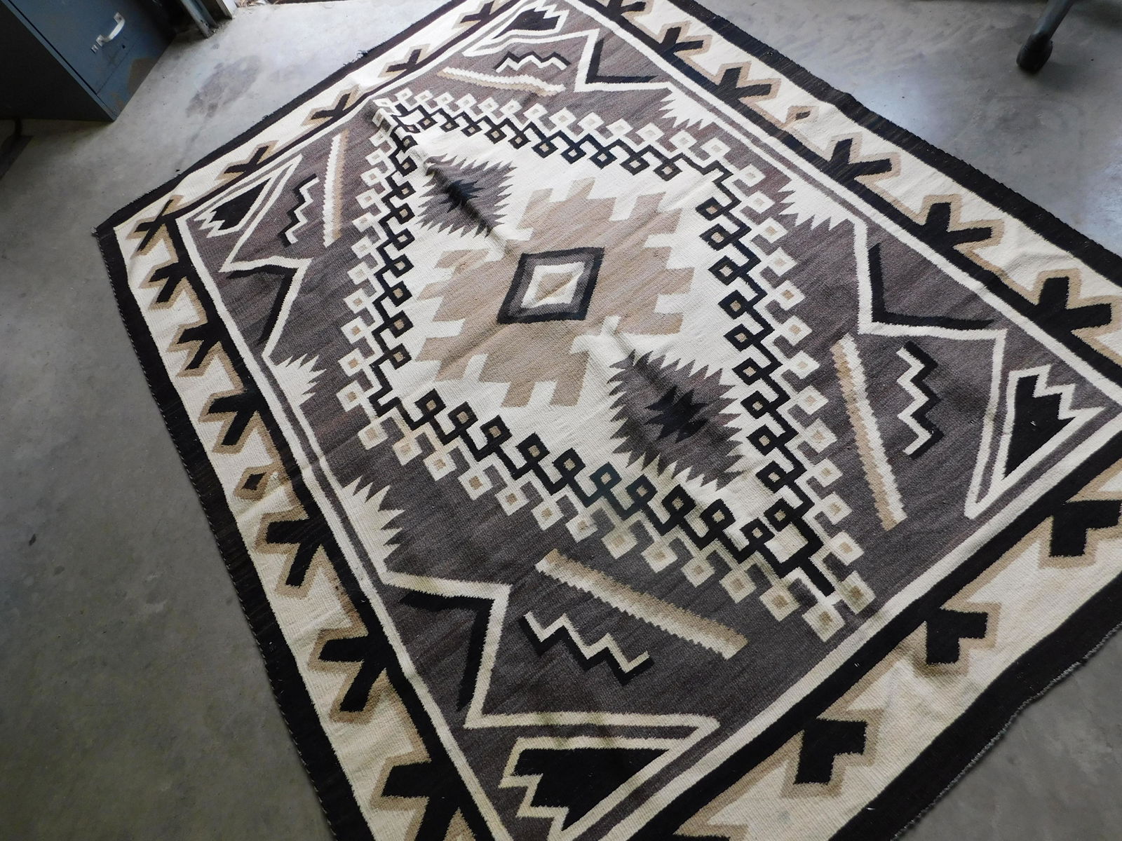 Native American Wool Rug with Geometric Pattern (1 of 6)