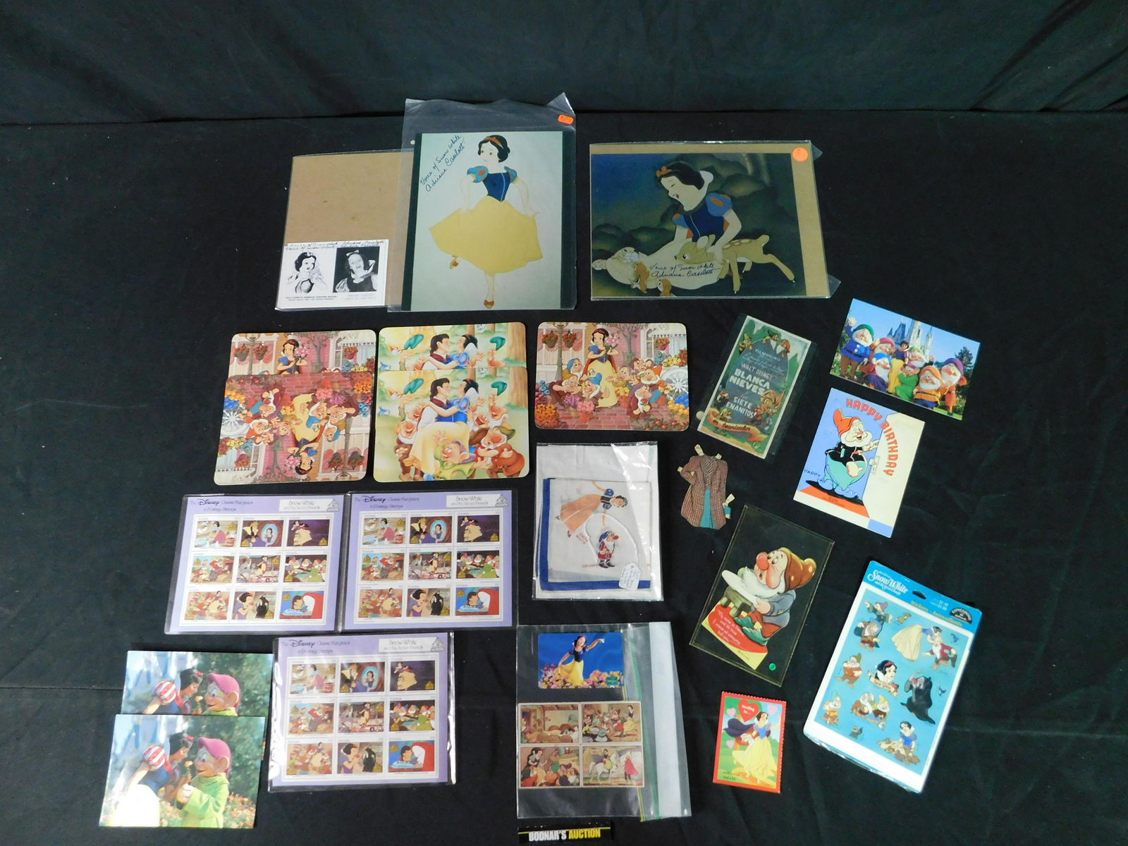 Mixed Grouping of Snow White Ephemera and a Hanky (1 of 6)