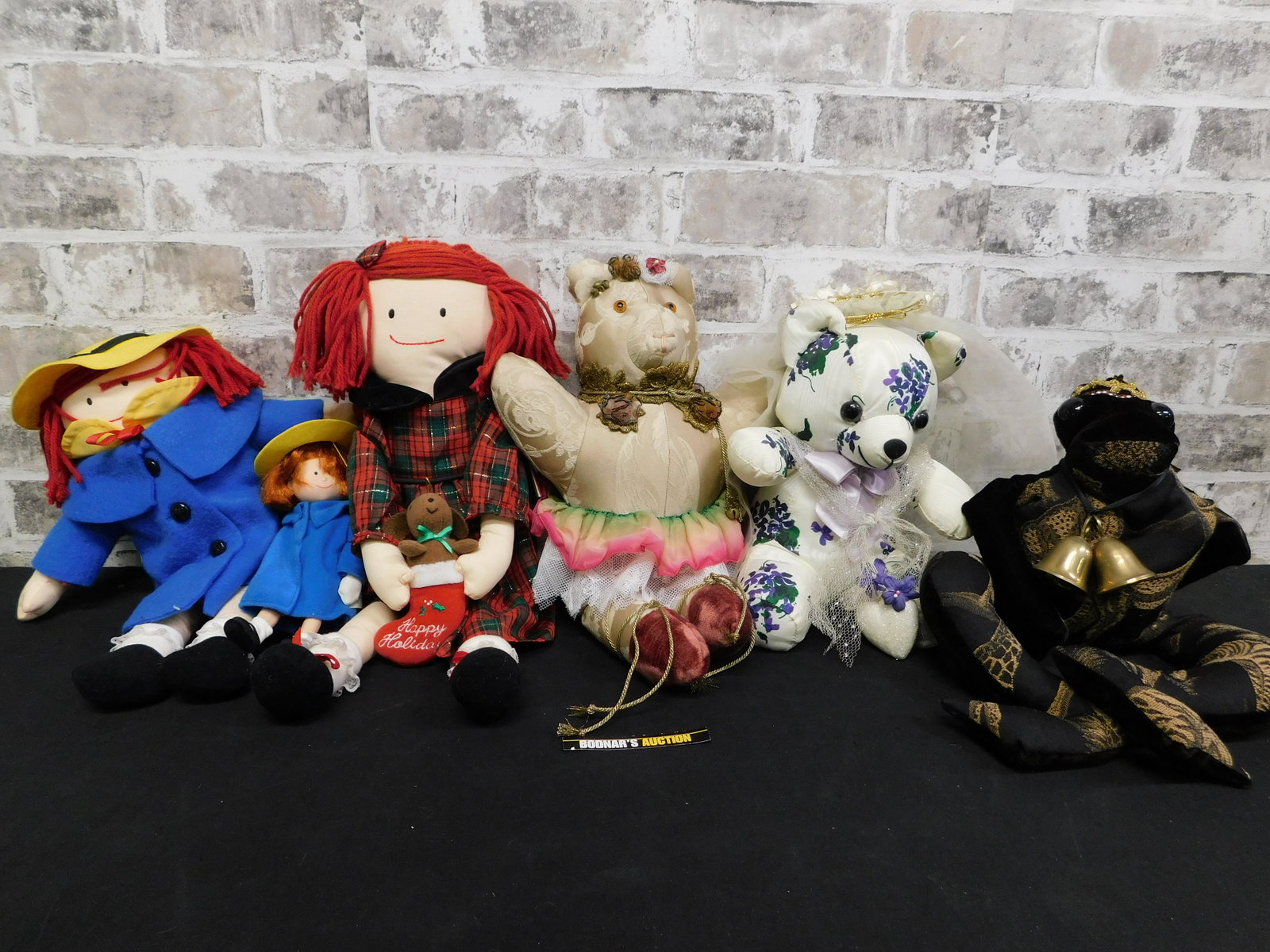 Lot of Plush and Cloth Dolls including Madeline: Lot of Plush and Cloth Dolls including Madeline, Frog and Bears. This sale is an in-house shipping sale on most items with a $10.00 per lot packing/handling fee. Please read the Complete Terms & Condi
