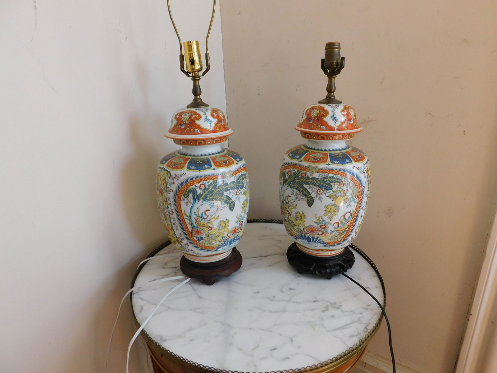 Pair of Asian Ginger Jar Lamps (1 of 4)