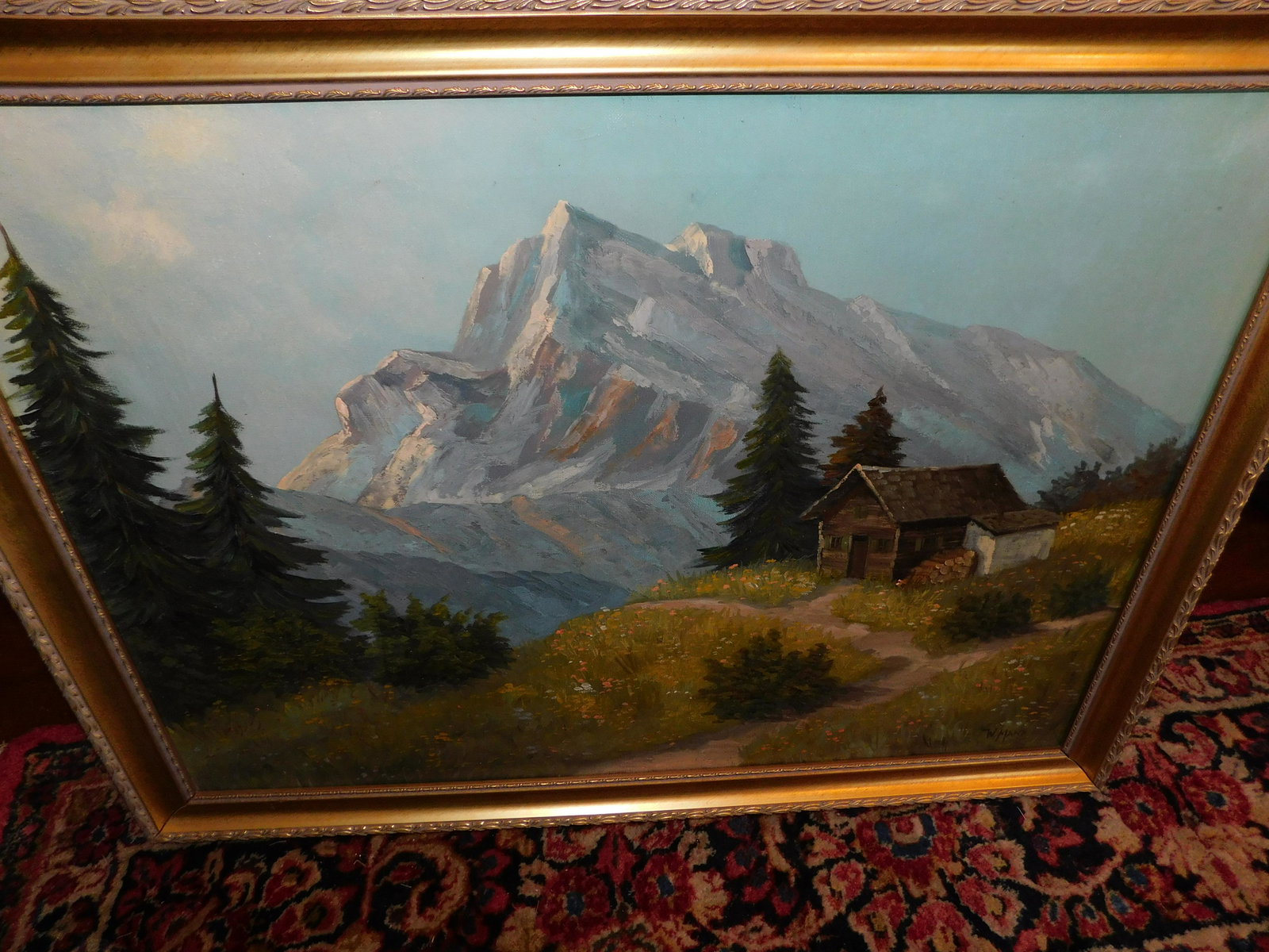 Oil on Canvas Cottage Scene - Mann (1 of 4)