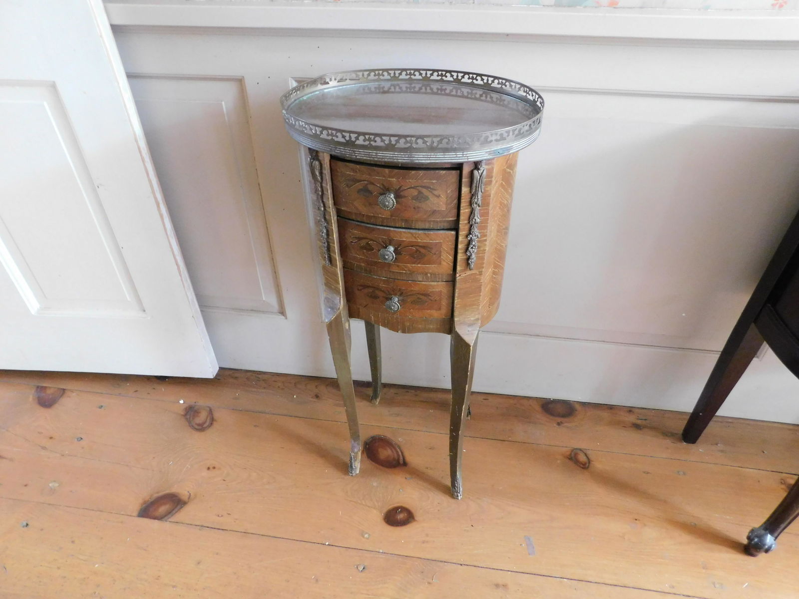 French Inlaid Top Stand with Drawers (1 of 4)