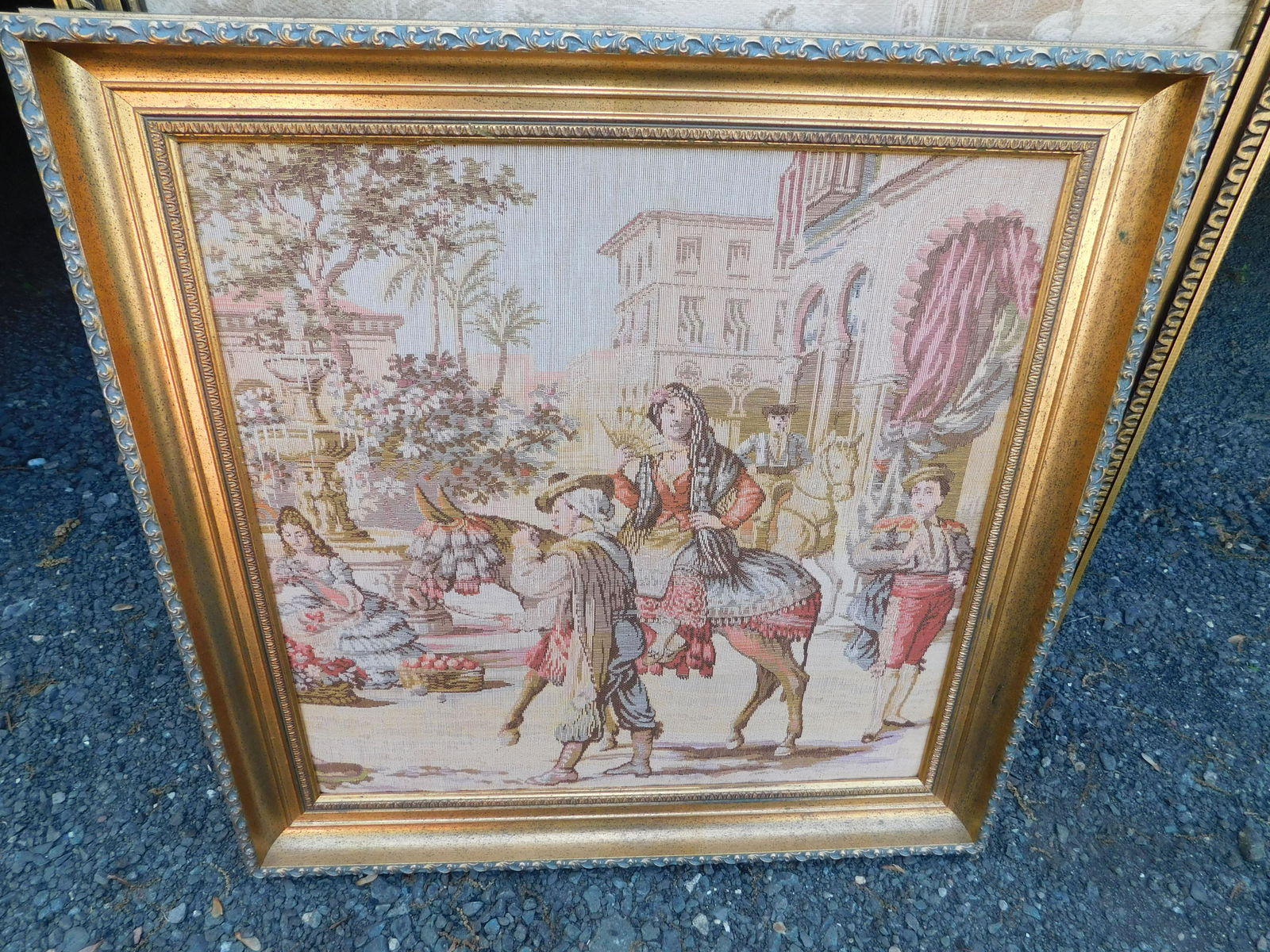 Framed Tapestry - Mediterannian Street Scene (1 of 3)