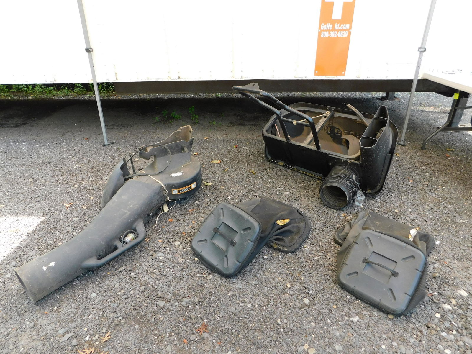 John Deere Lawn Mower Tractor Add on Accessories Lot: John Deere Lawn Mower Tractor Add on Accessories Lot. Measures 28" tall x 48" wide. You are bidding at a live sale. Please read the terms and conditions. This sale will be broadcast live on sale day w