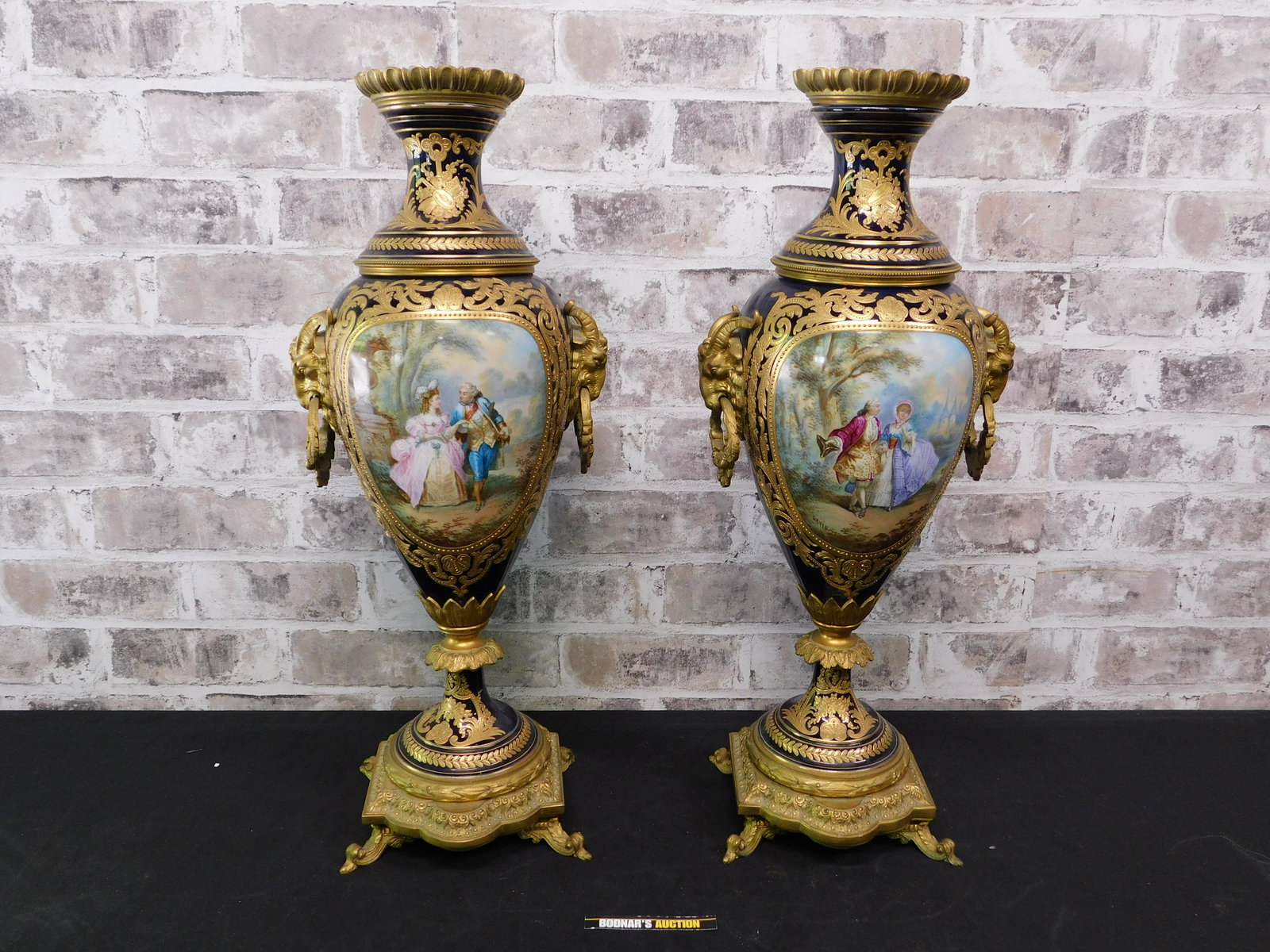 Pair of 19th Century Monumental Serves Hand Painted (1 of 15)