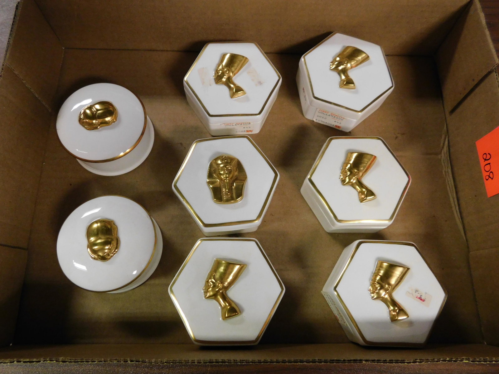 Lot of Coalport Egyptian Trinket Boxes (1 of 3)