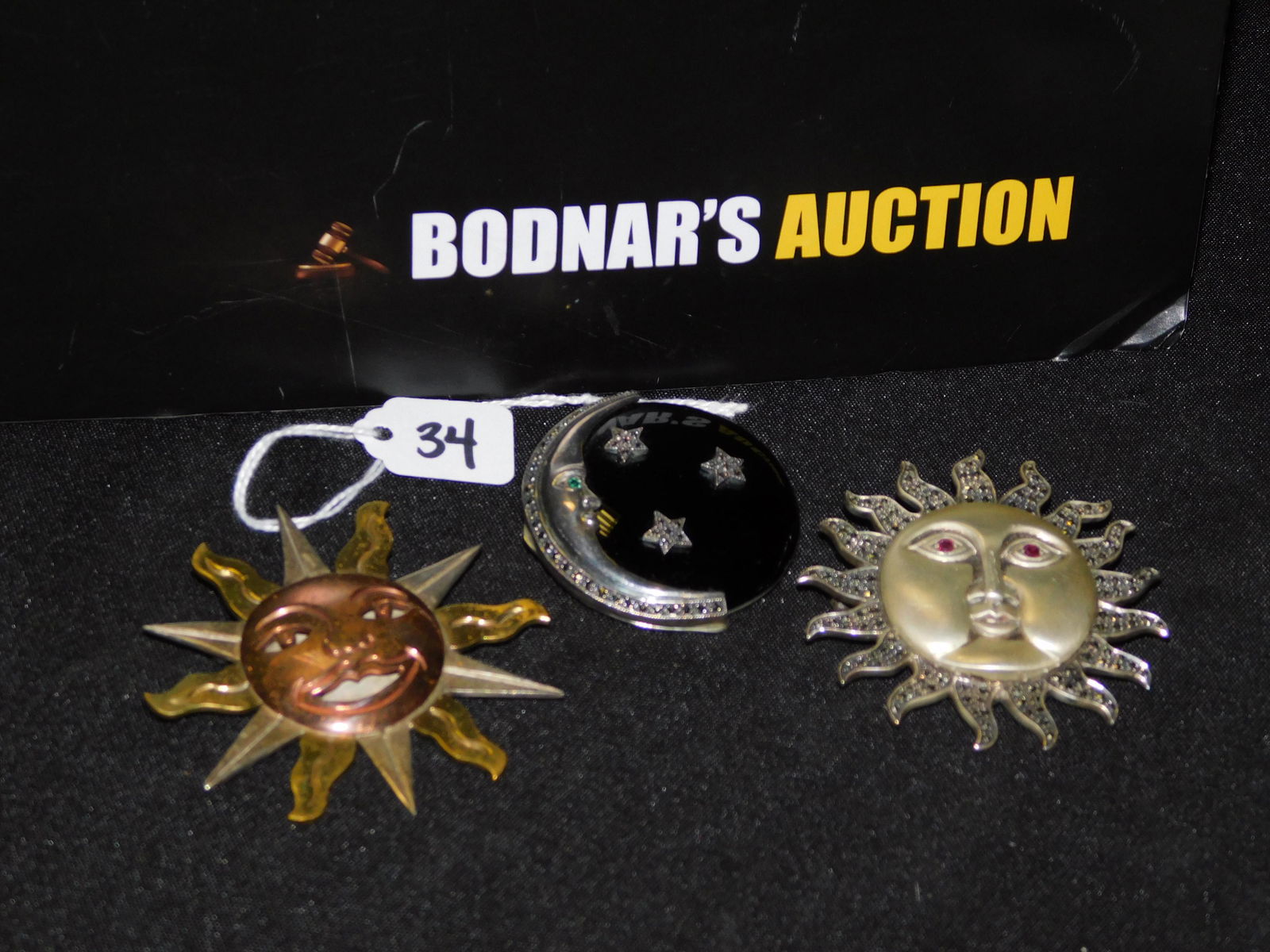 3 Sterling Sun/Moon Pins (1 of 7)