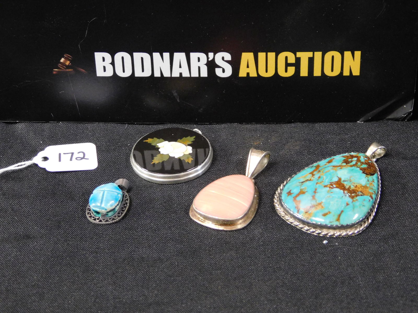 4 Sterling and Natural Stone Pendants (1 of 9)